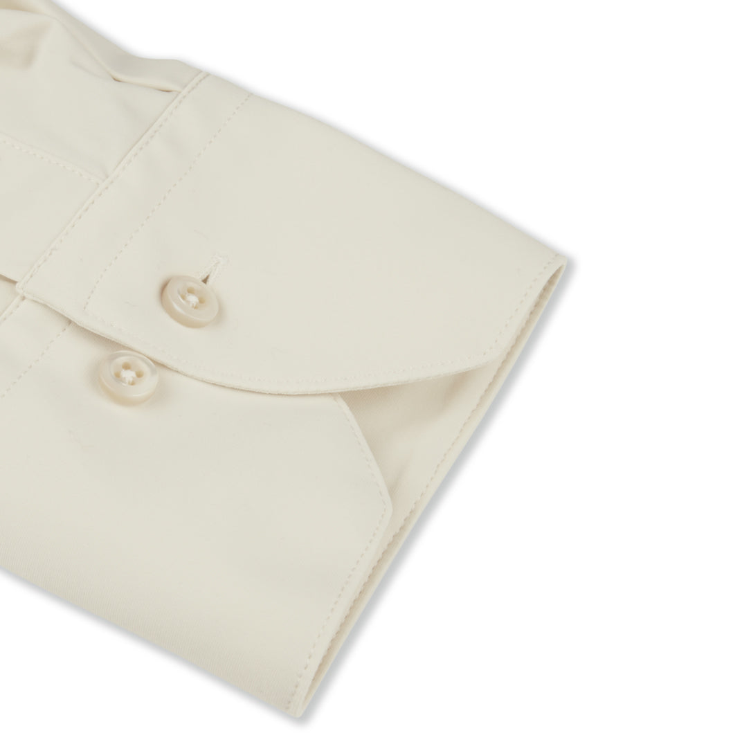 Casual Beige Jersey Stretch Slimline Shirt - Stenströms