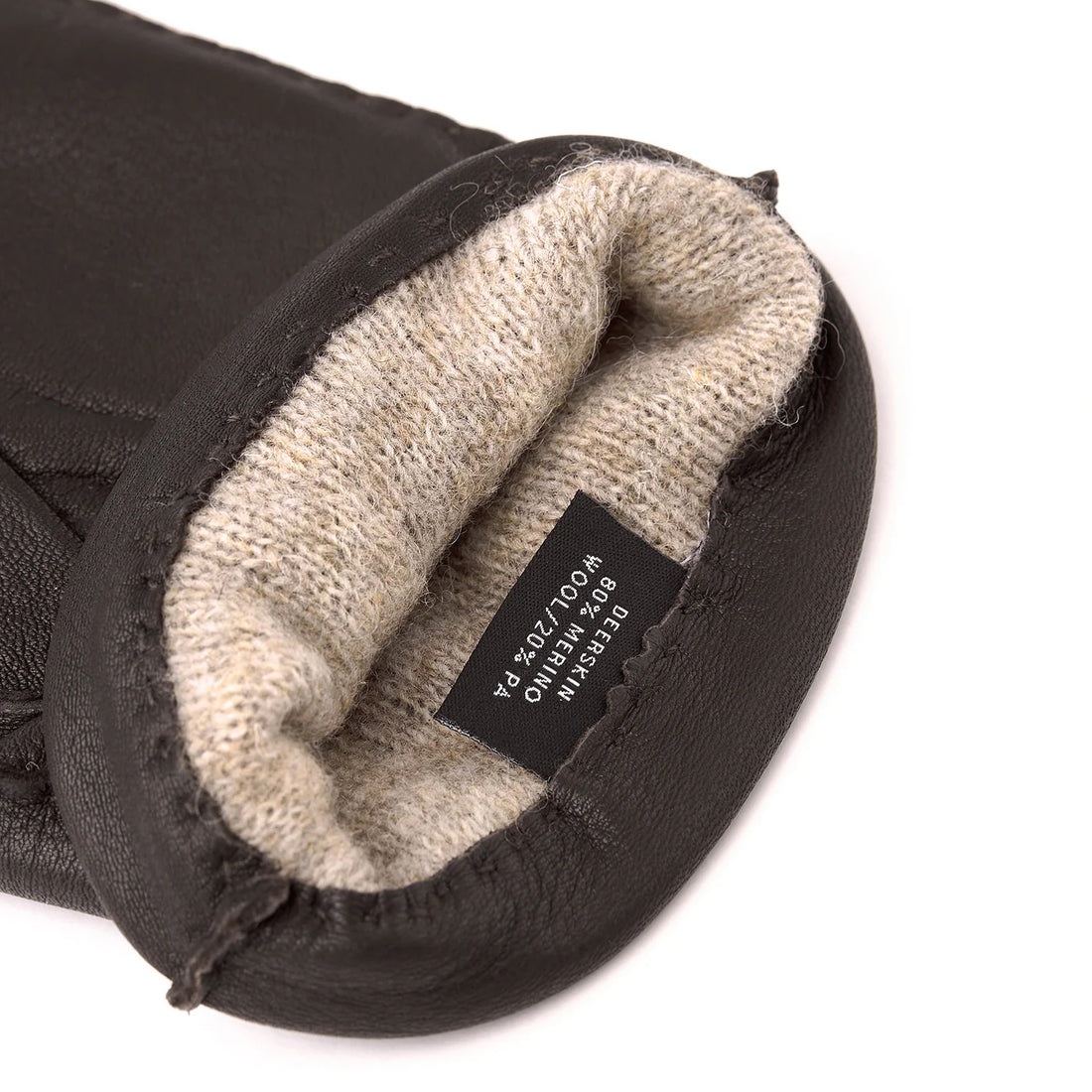 Dark Brown Matthew Deerskin Leather Wool-Lined Gloves - Hestra - Boutique Jacques International