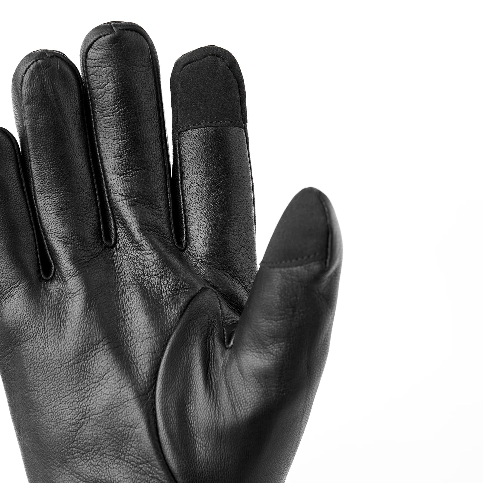 John Black Leather Touchscreen Leather Gloves - Hestra - Boutique Jacques International