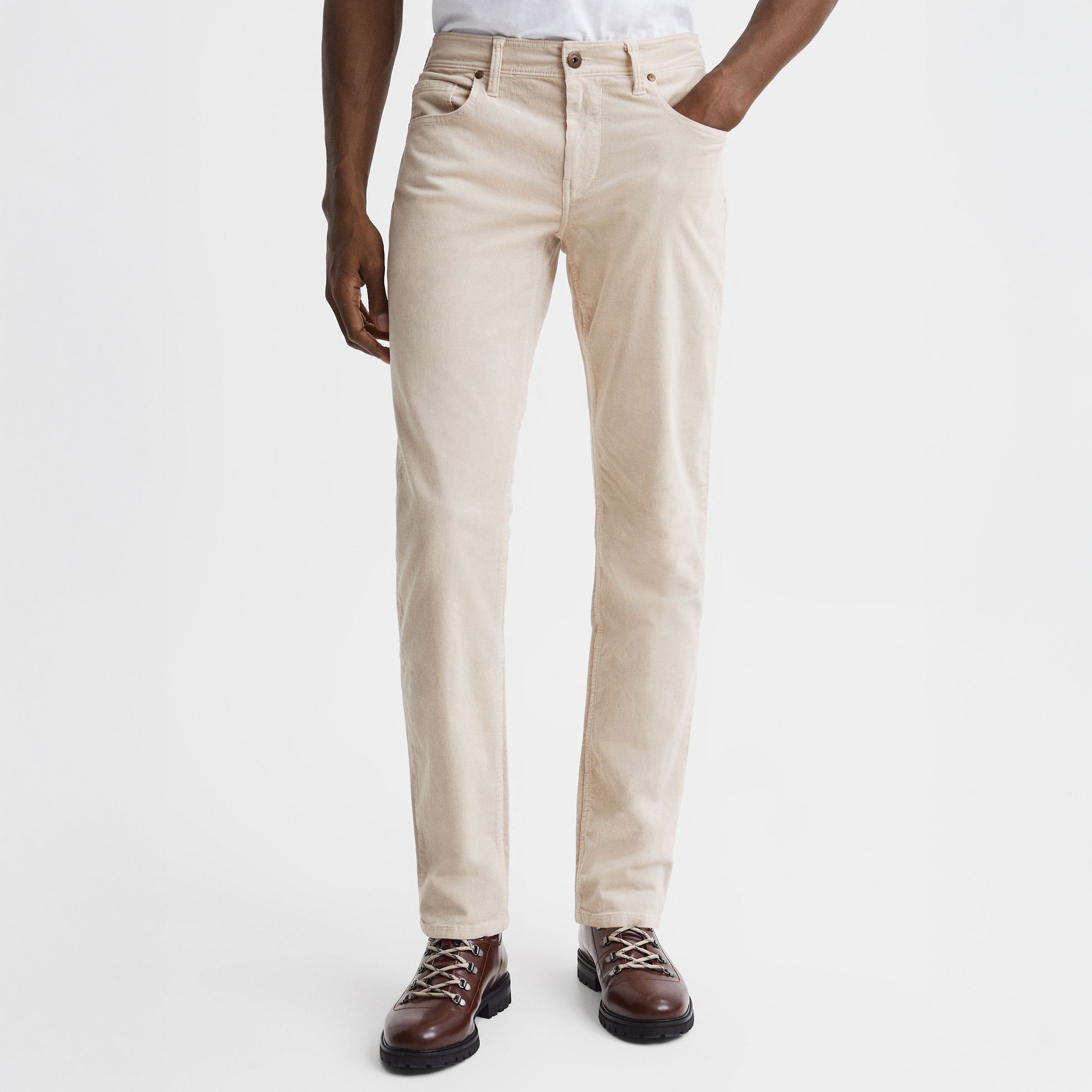 Ivory Cream Corduroy – Lennox Slim Fit Jeans - PAIGE