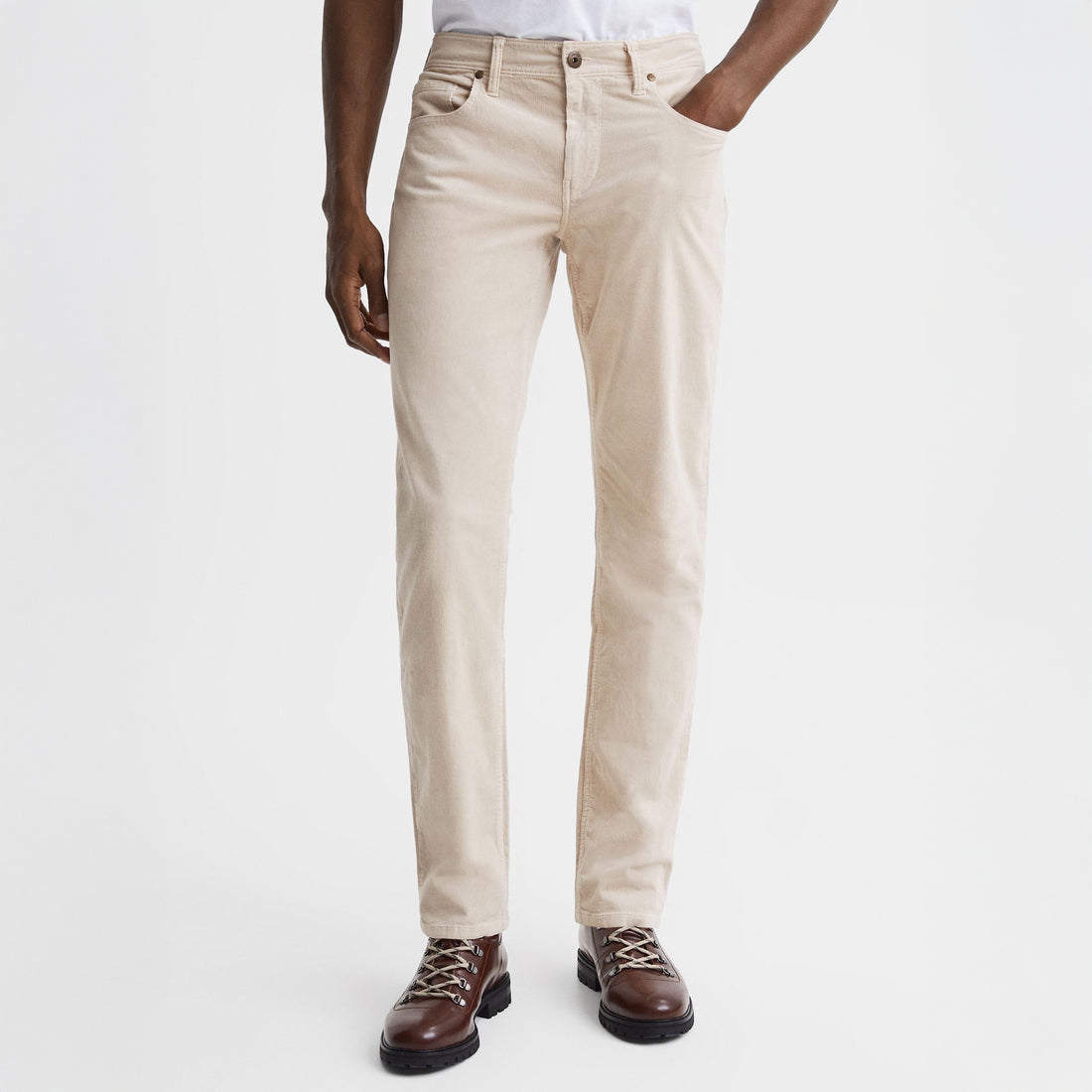 Ivory Cream Corduroy – Lennox Slim Fit Jeans - PAIGE