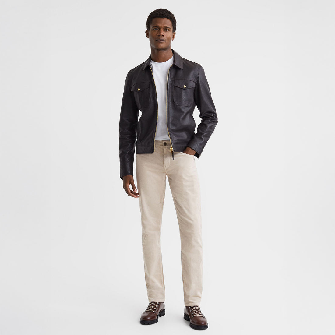 Ivory Cream Corduroy – Lennox Slim Fit Jeans - PAIGE