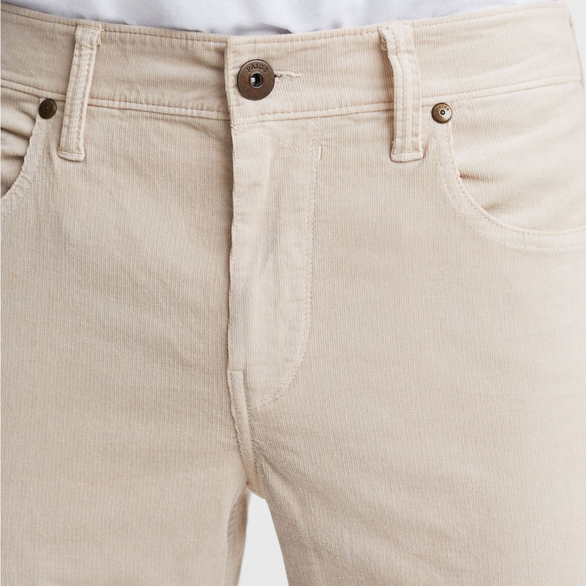 Ivory Cream Corduroy – Lennox Slim Fit Jeans - PAIGE
