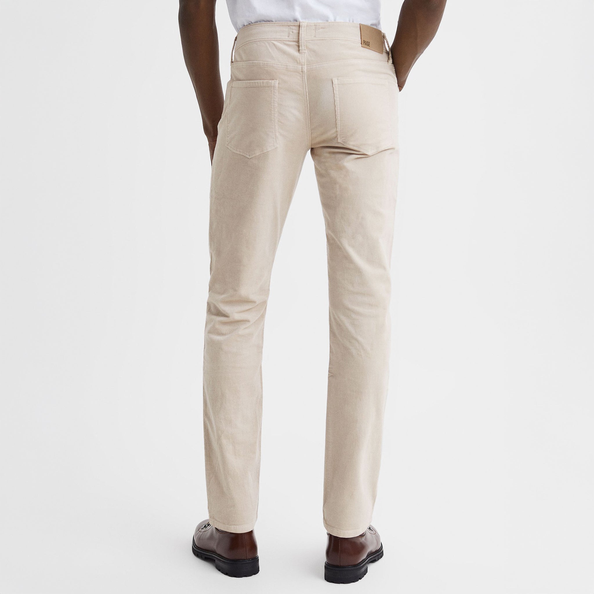 Ivory Cream Corduroy – Lennox Slim Fit Jeans - PAIGE