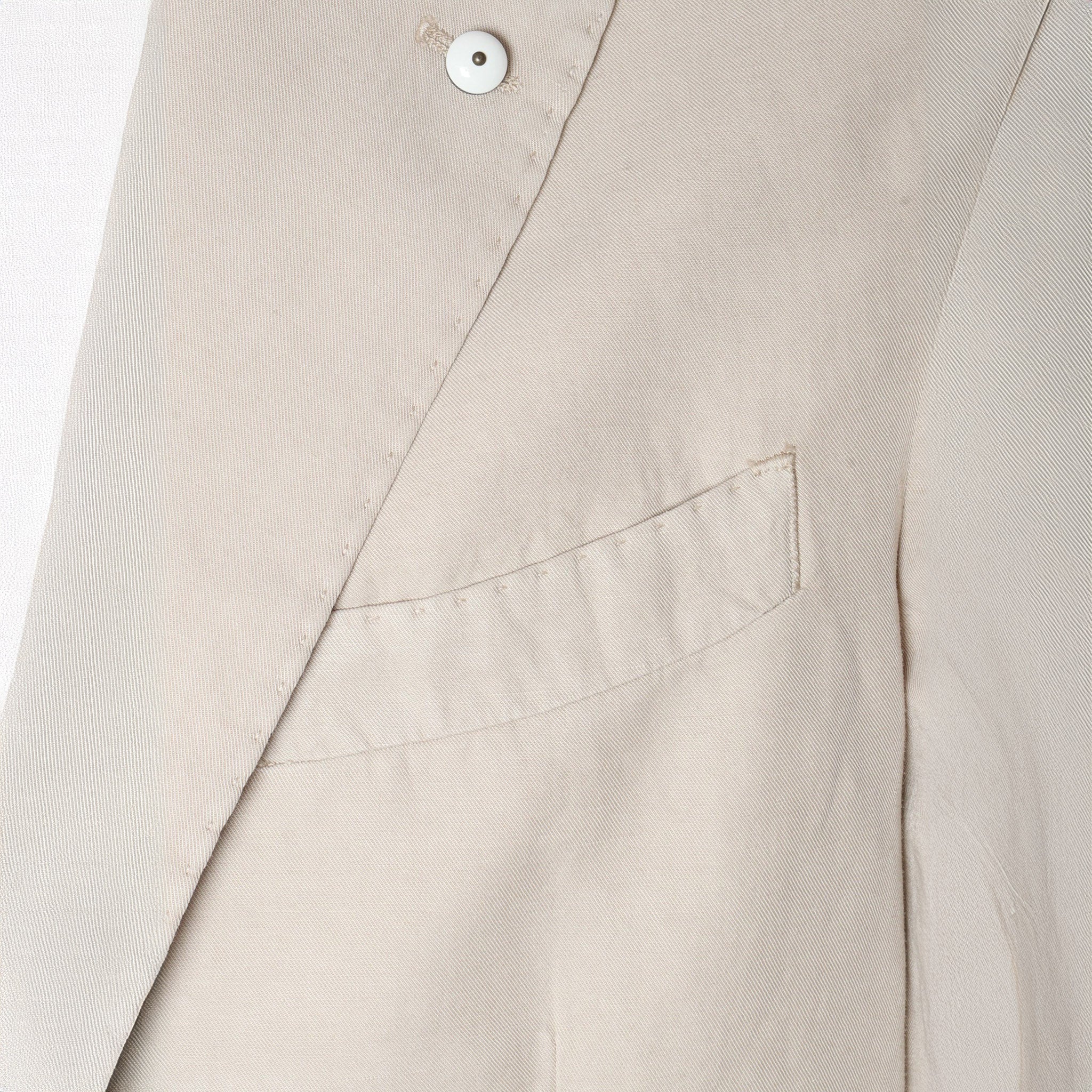 Light Beige Solid Lyocell-Linen-Cotton Unlined Sport Jacket - L.B.M 1911