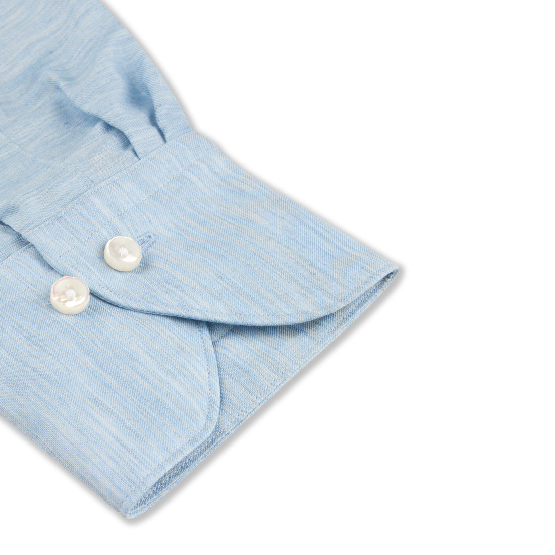 Light Blue Linen-Lyocell 1899 Slim Dress Shirt - Stenströms