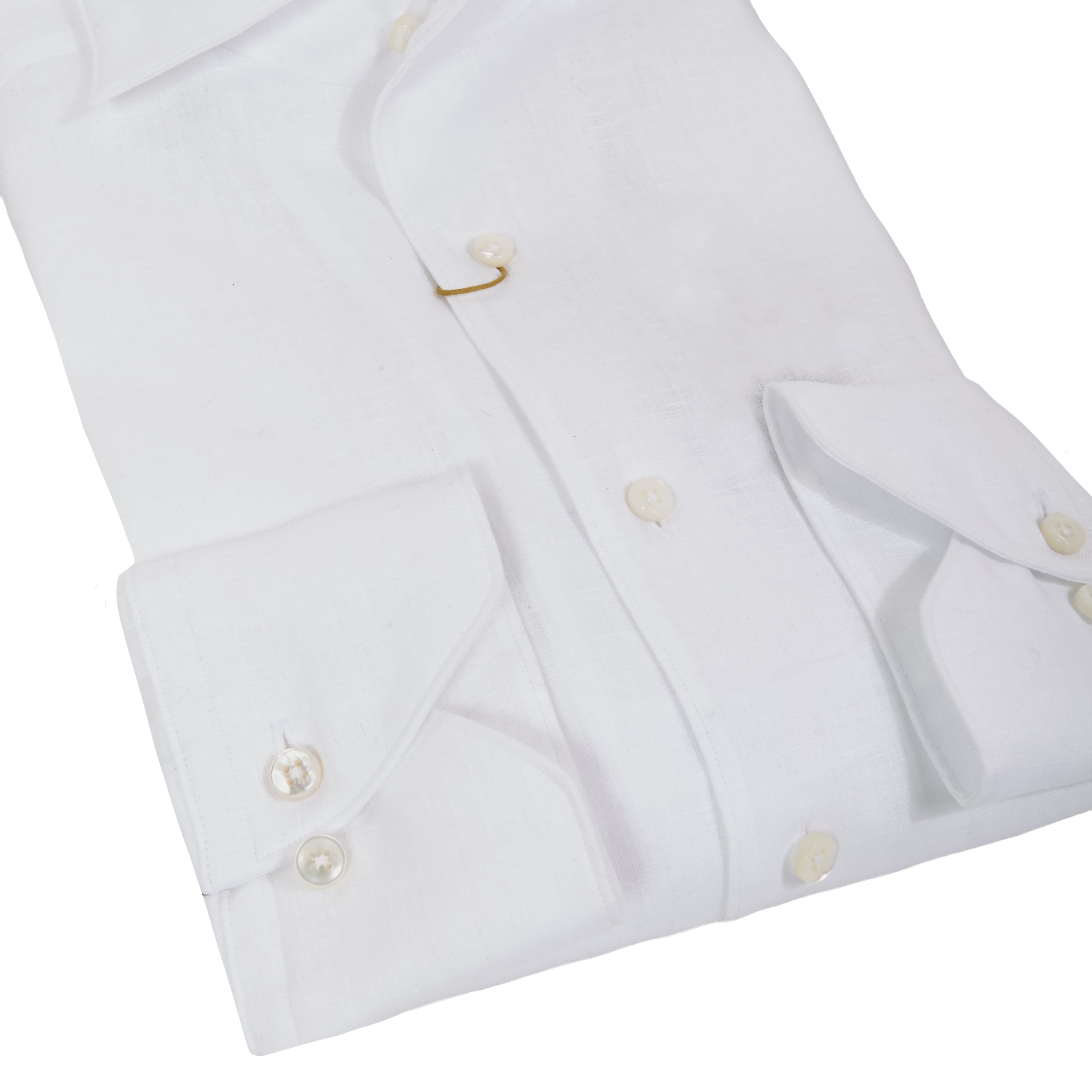 White Linen One-Piece Collar 1899 Slim Fit Dress Shirt - Stenströms - Boutique Jacques International