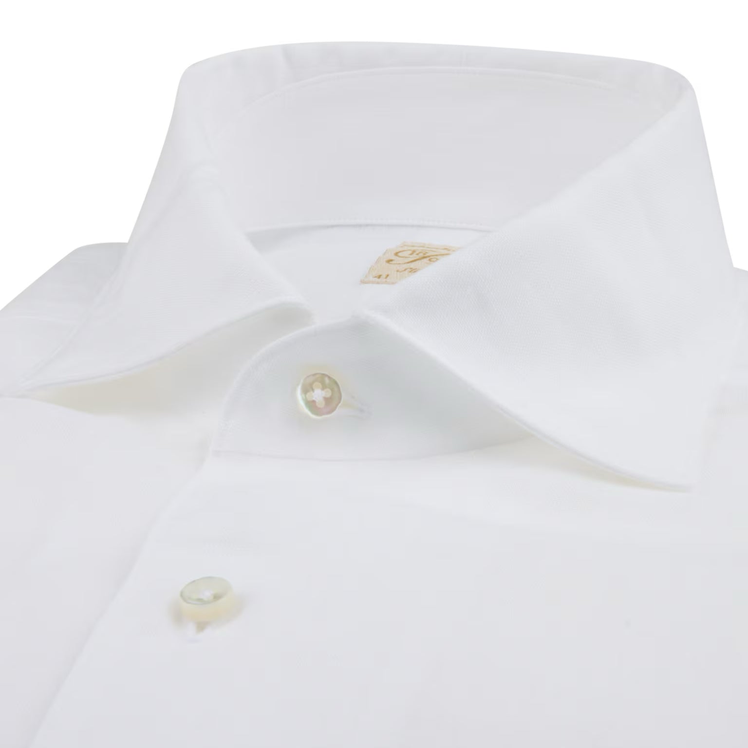 White Linen One-Piece Collar 1899 Slim Fit Dress Shirt - Stenströms - Boutique Jacques International