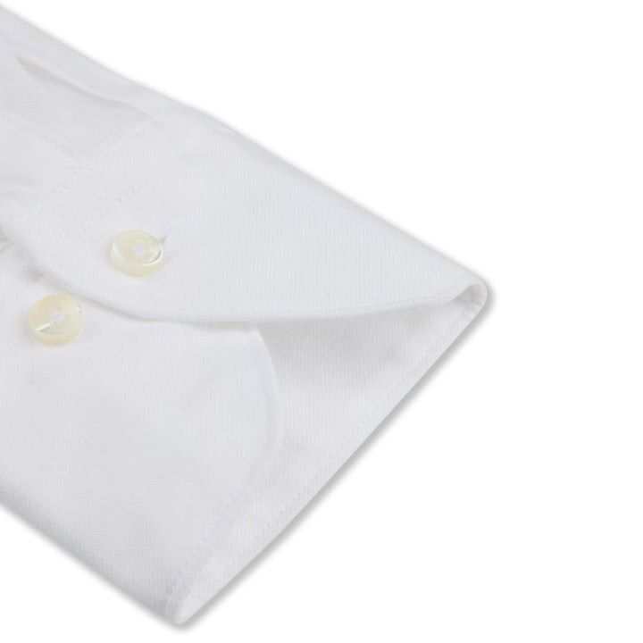 White Linen One-Piece Collar 1899 Slim Fit Dress Shirt - Stenströms - Boutique Jacques International