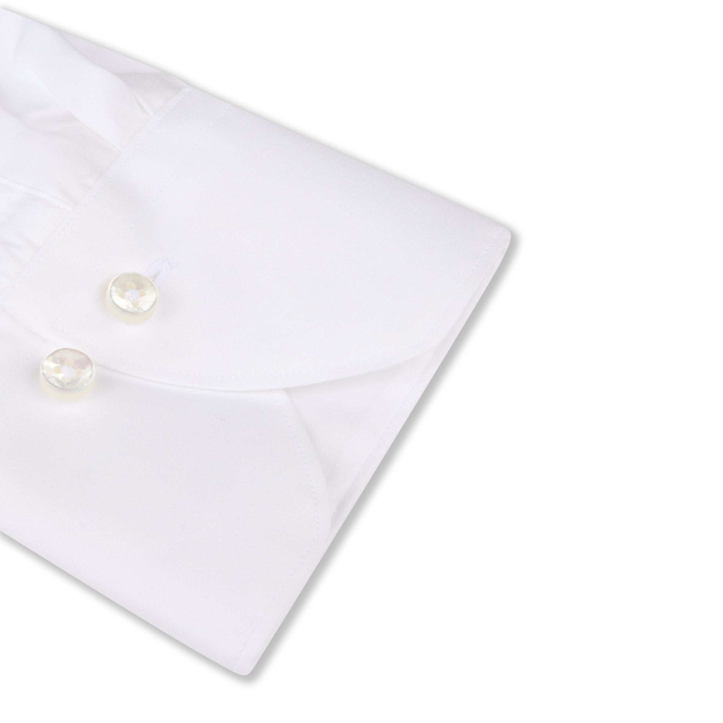 White Cotton-Silk 1899 Slim Fit Dress Shirt - Stenströms