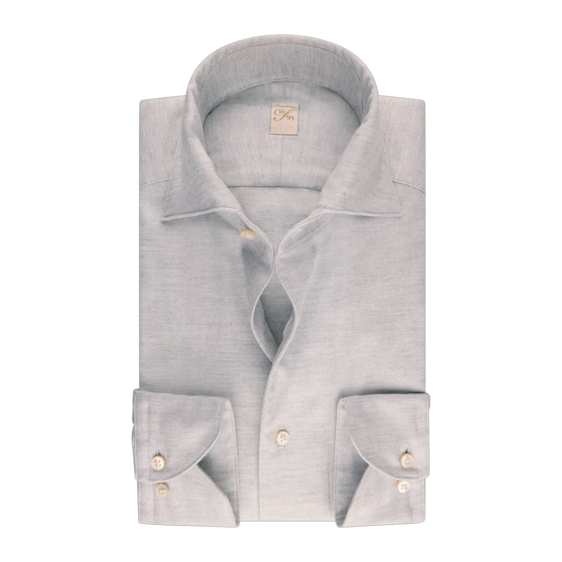 Light Gray Cotton-Lyocell 1899 Flannel Shirt - Stenströms