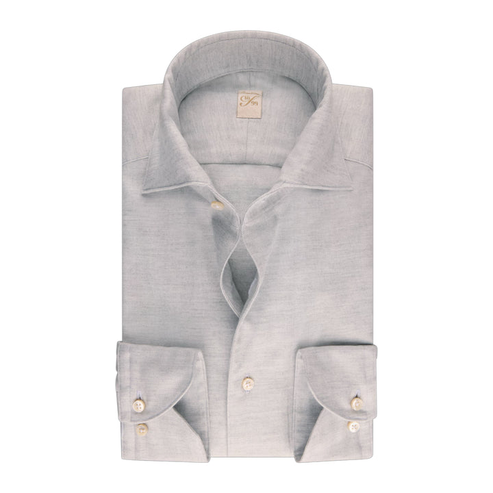 Light Gray Cotton-Lyocell 1899 Flannel Shirt - Stenströms