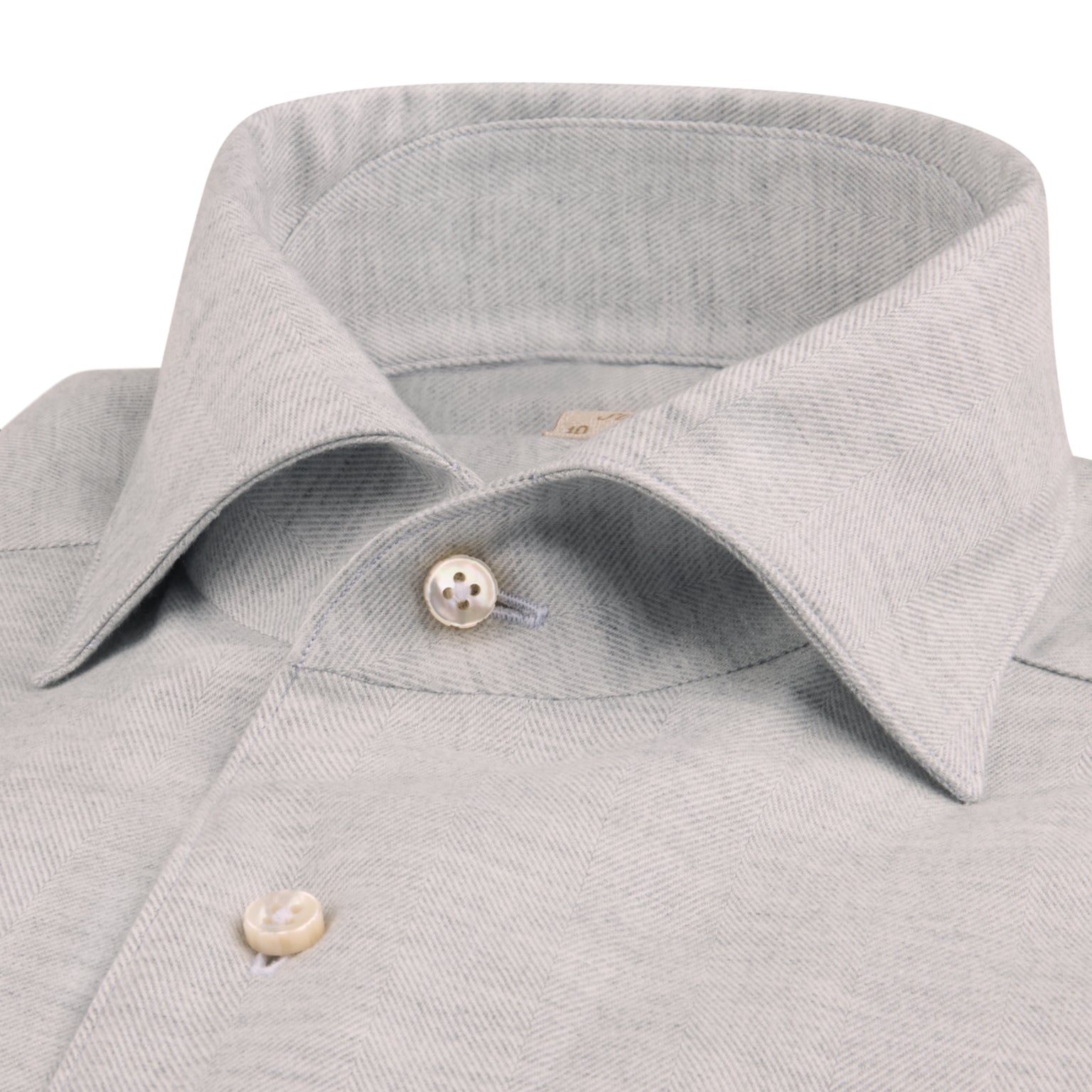 Light Gray Cotton-Lyocell 1899 Flannel Shirt - Stenströms