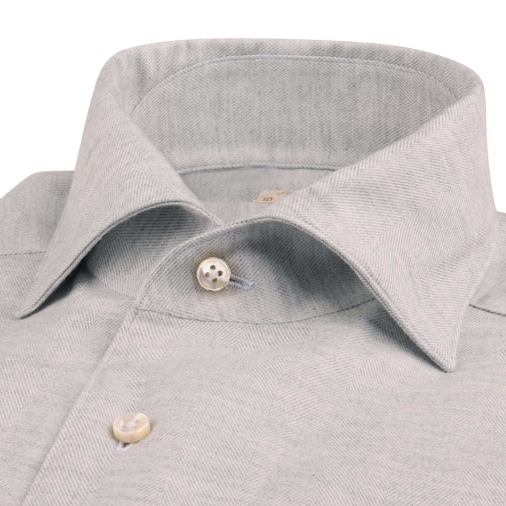 Light Gray Cotton-Lyocell 1899 Flannel Shirt - Stenströms