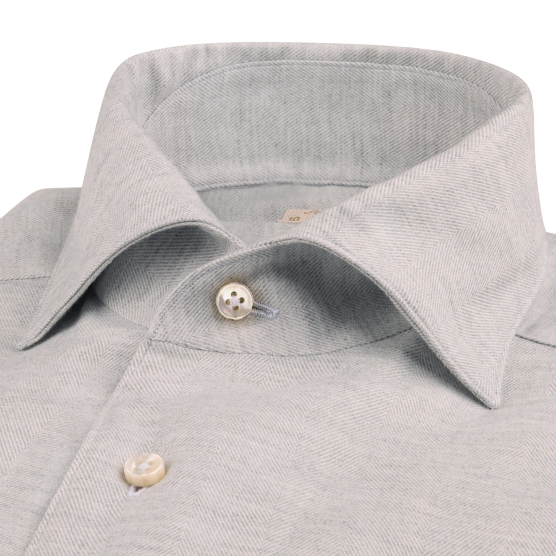 Light Gray Cotton-Lyocell 1899 Flannel Shirt - Stenströms