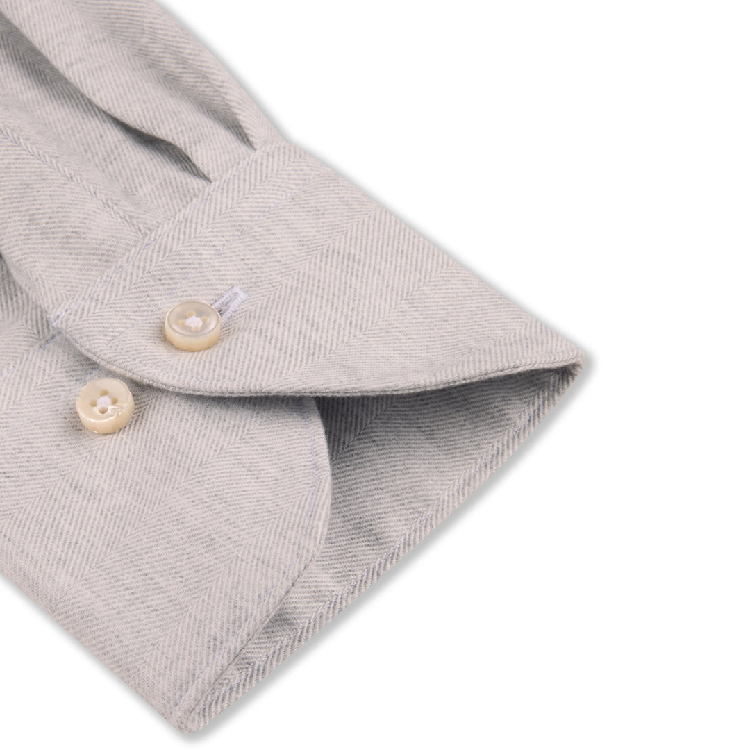 Light Gray Cotton-Lyocell 1899 Flannel Shirt - Stenströms