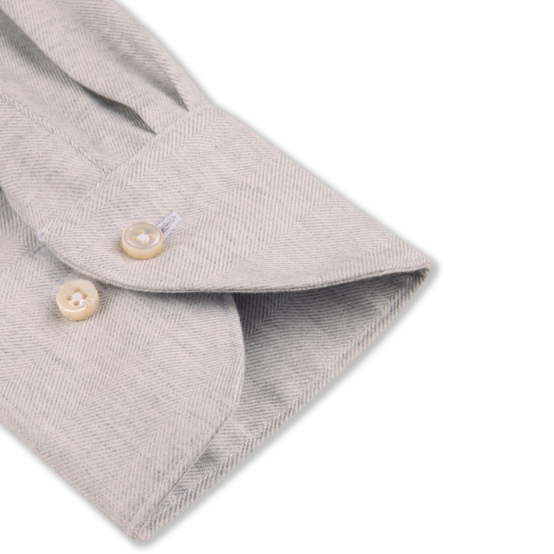 Light Gray Cotton-Lyocell 1899 Flannel Shirt - Stenströms