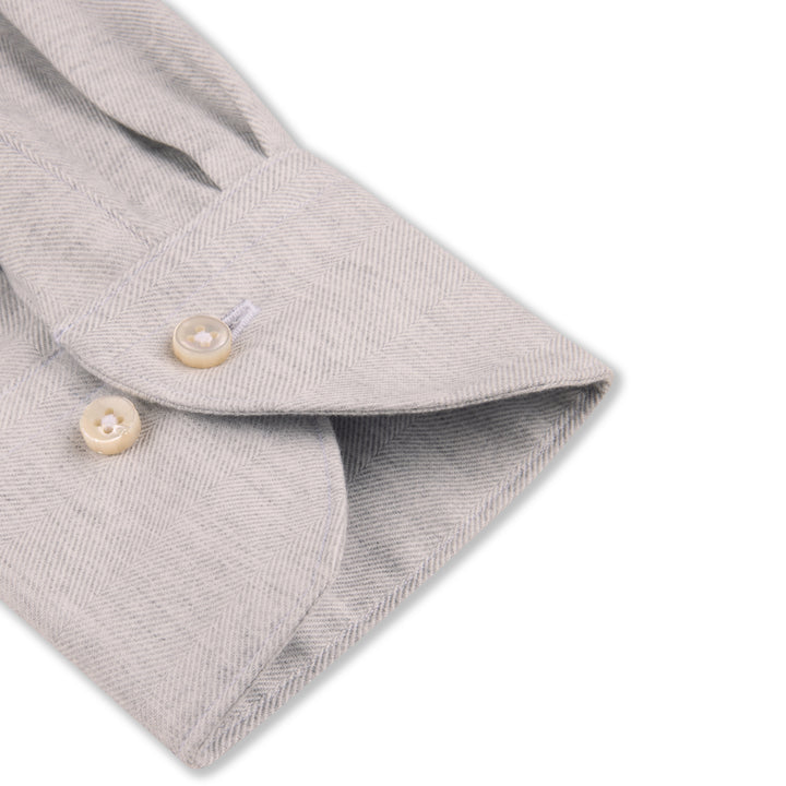 Light Gray Cotton-Lyocell 1899 Flannel Shirt - Stenströms