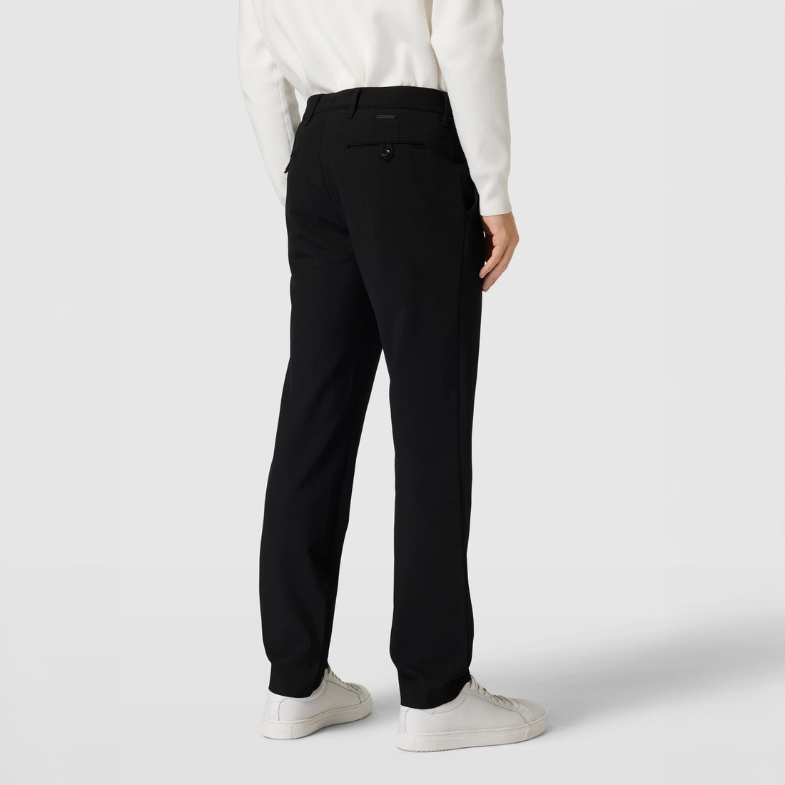 Black Ceramica technical-stretch slim fit flat-front dress pants by Alberto