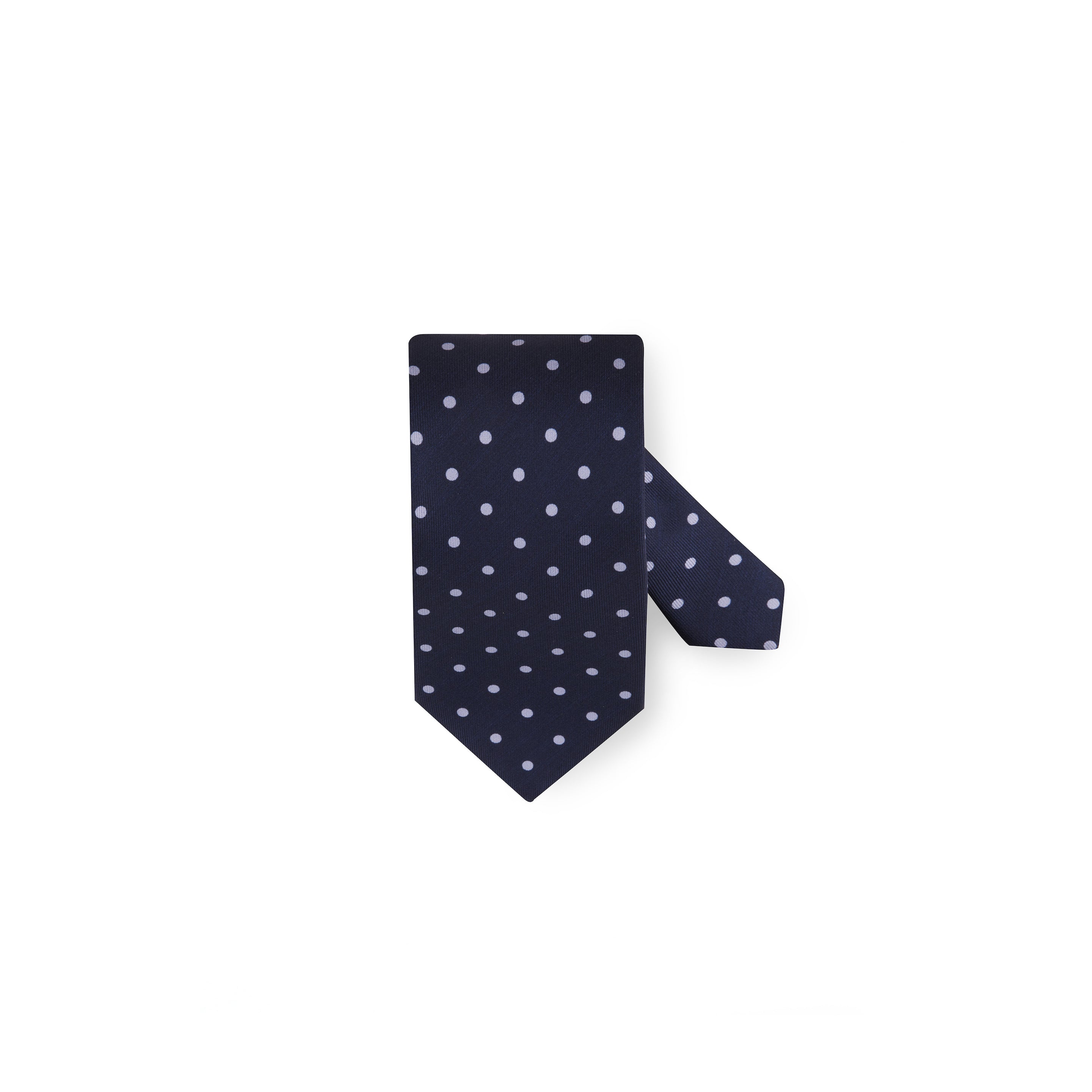 Navy Blue Dotted Silk Tie - Stenströms - Boutique Jacques International