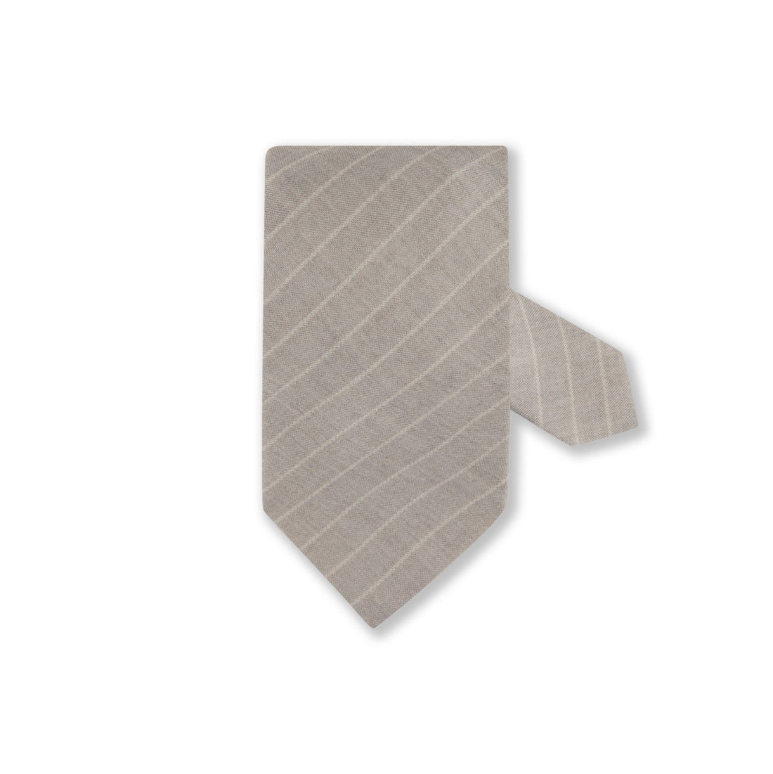 Light Gray Striped Cotton-Wool Tie - Stenströms