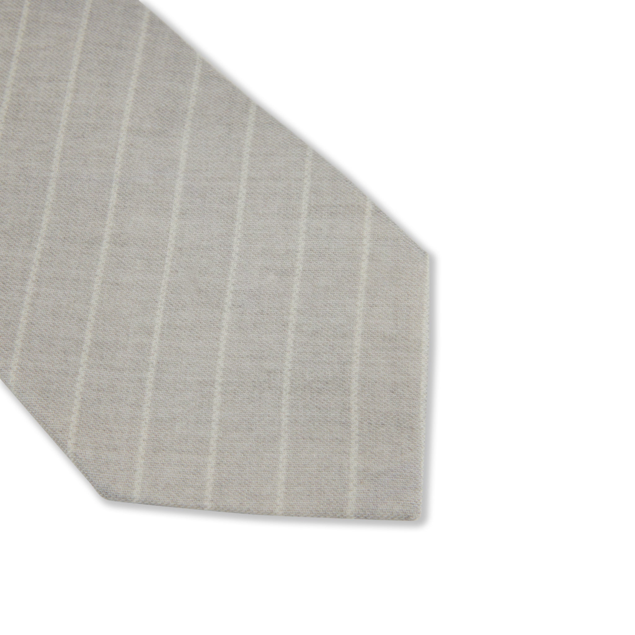 Light Gray Striped Cotton-Wool Tie - Stenströms