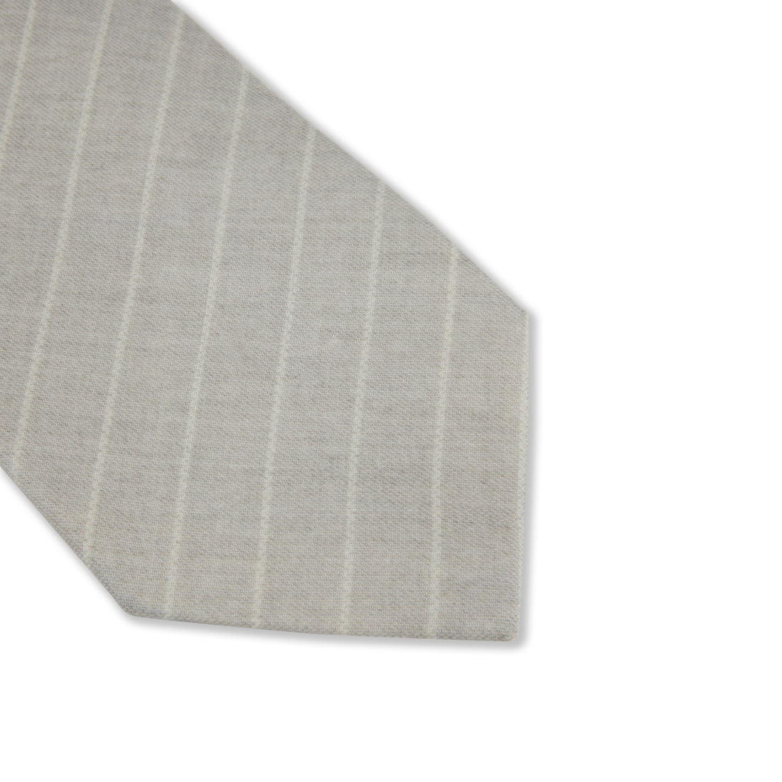 Light Gray Striped Cotton-Wool Tie - Stenströms