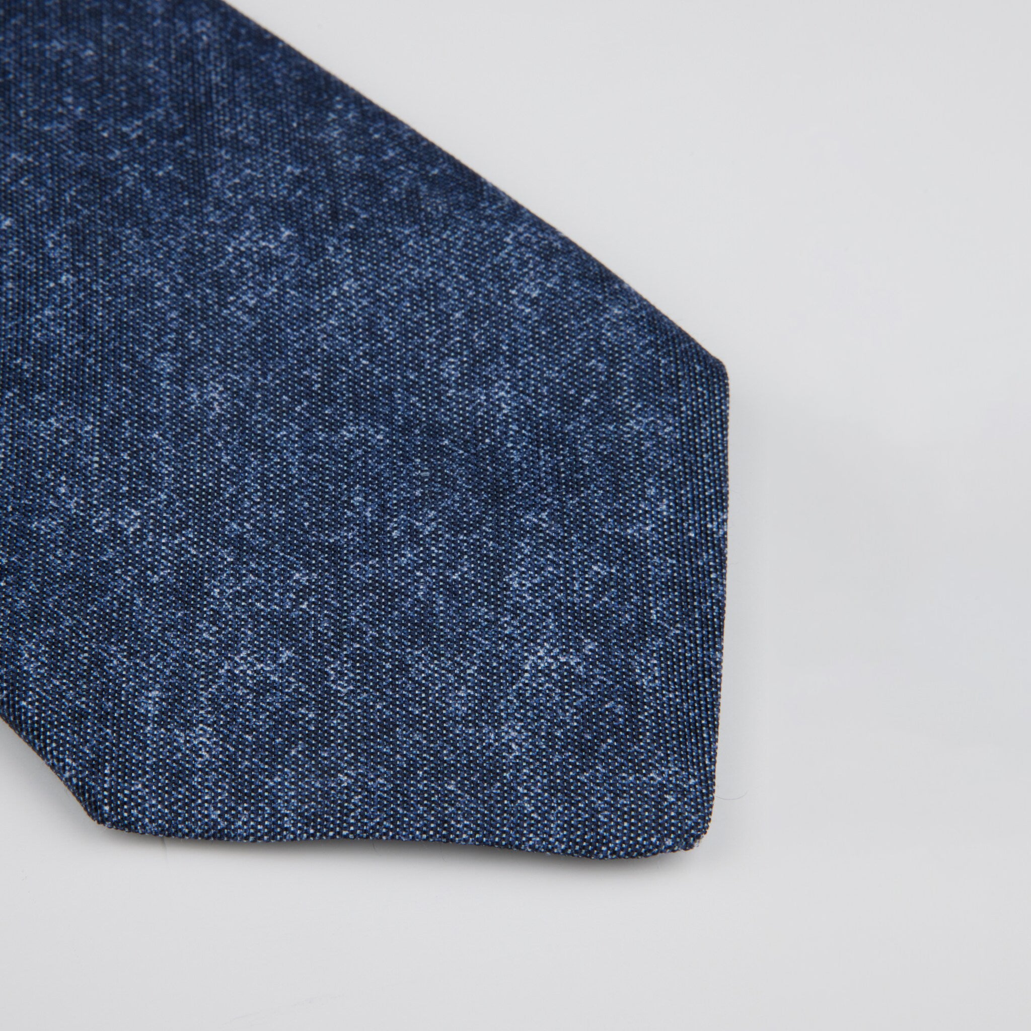Navy Blue Semi-Solid Silk-Linen Tie - Stenströms - Boutique Jacques International