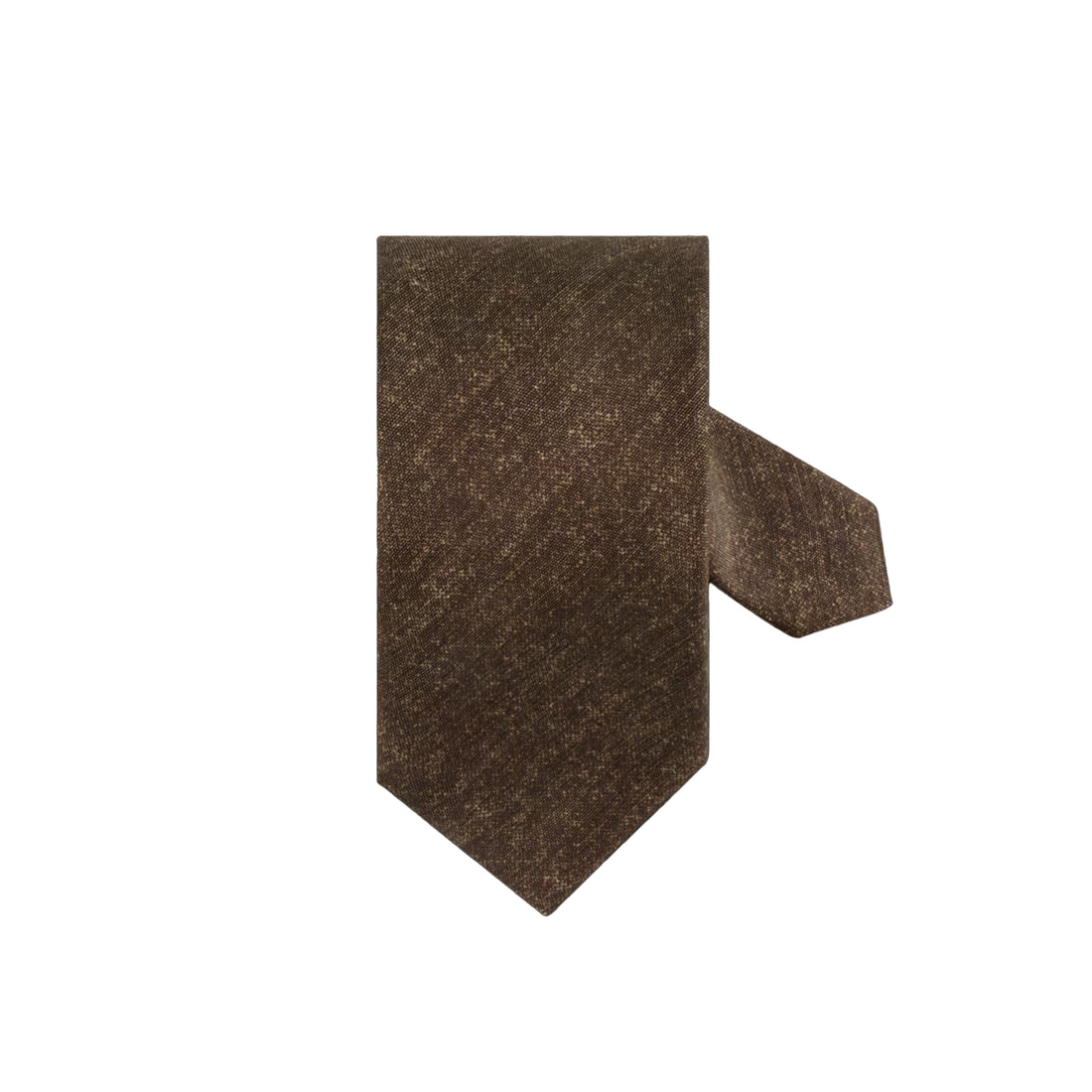 Dark Brown Semi-Solid Silk-Linen Tie - Stenströms - Boutique Jacques International
