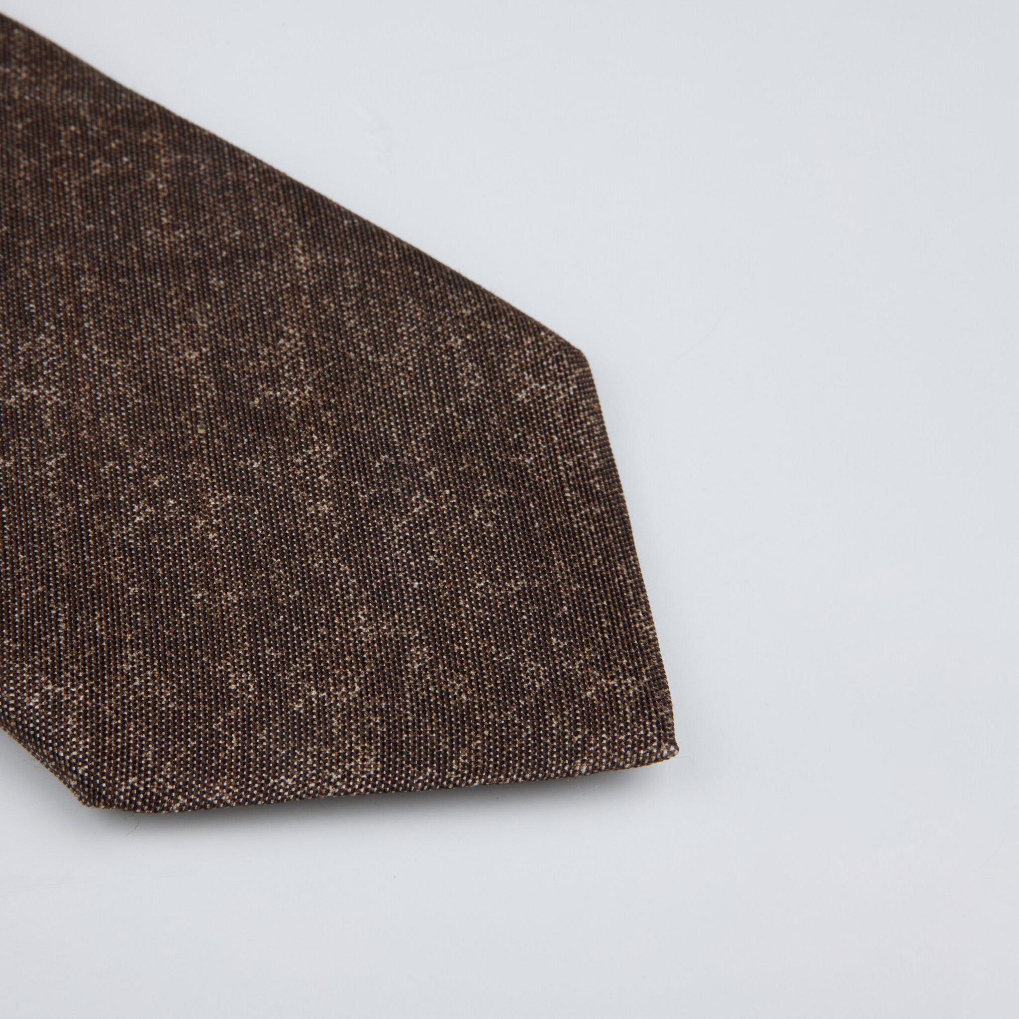 Dark Brown Semi-Solid Silk-Linen Tie - Stenströms - Boutique Jacques International