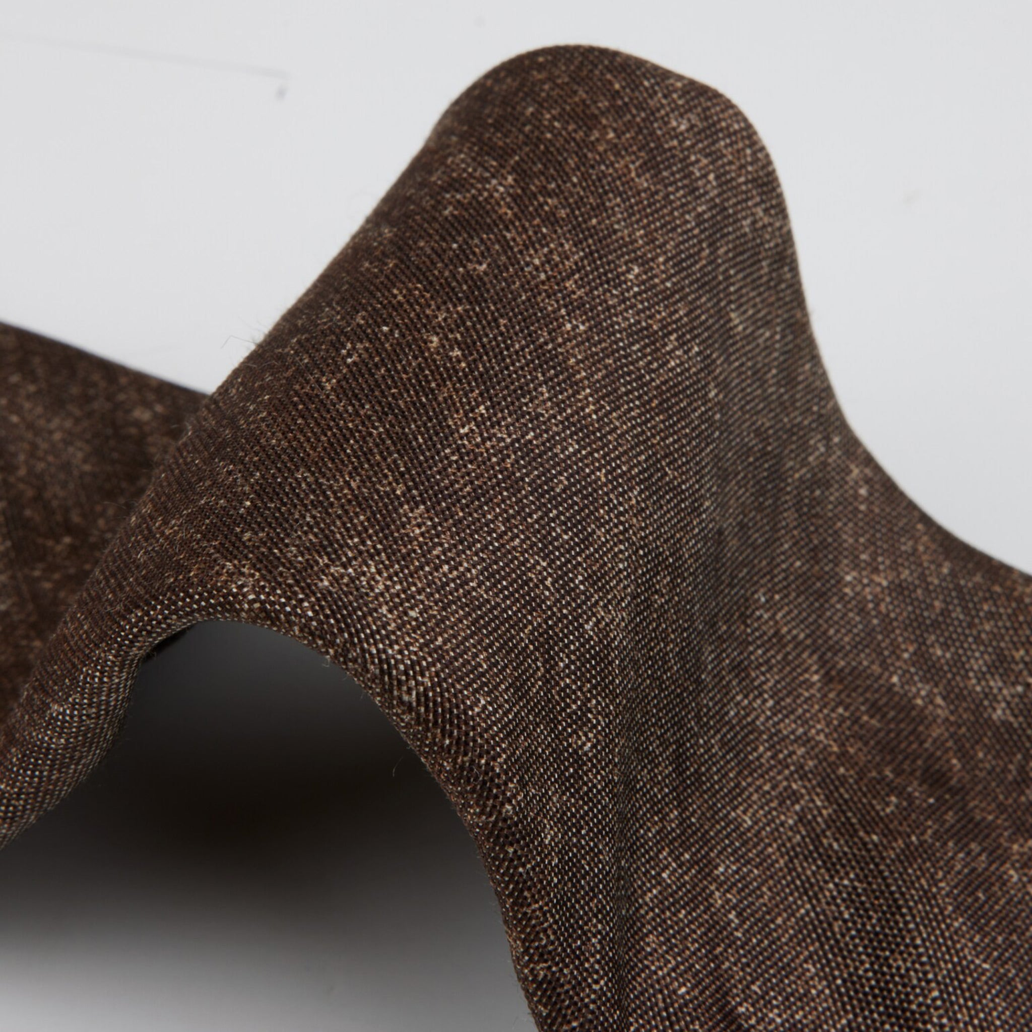 Dark Brown Semi-Solid Silk-Linen Tie - Stenströms - Boutique Jacques International