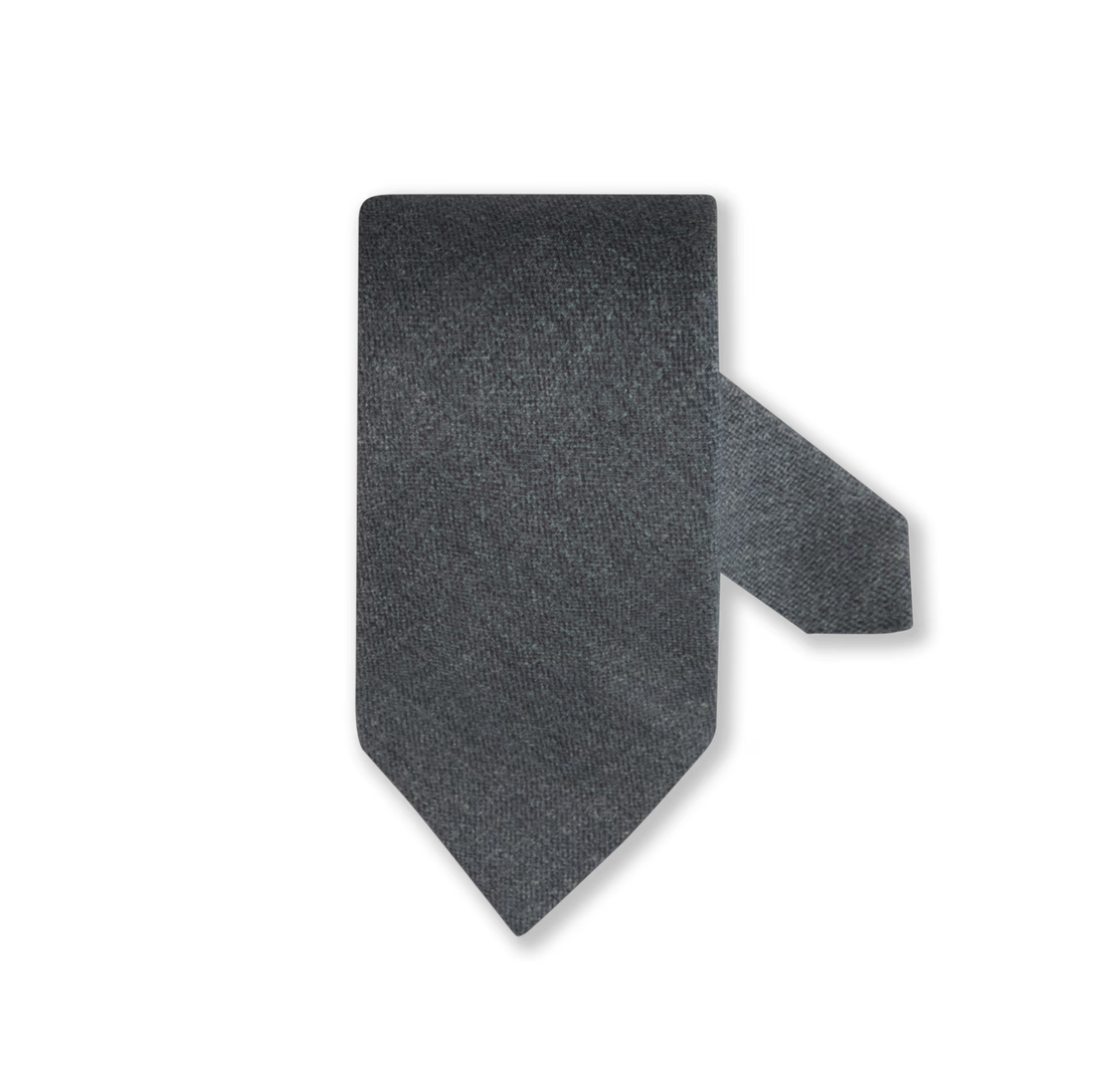 Gray Solid Wool Tie - Stenströms