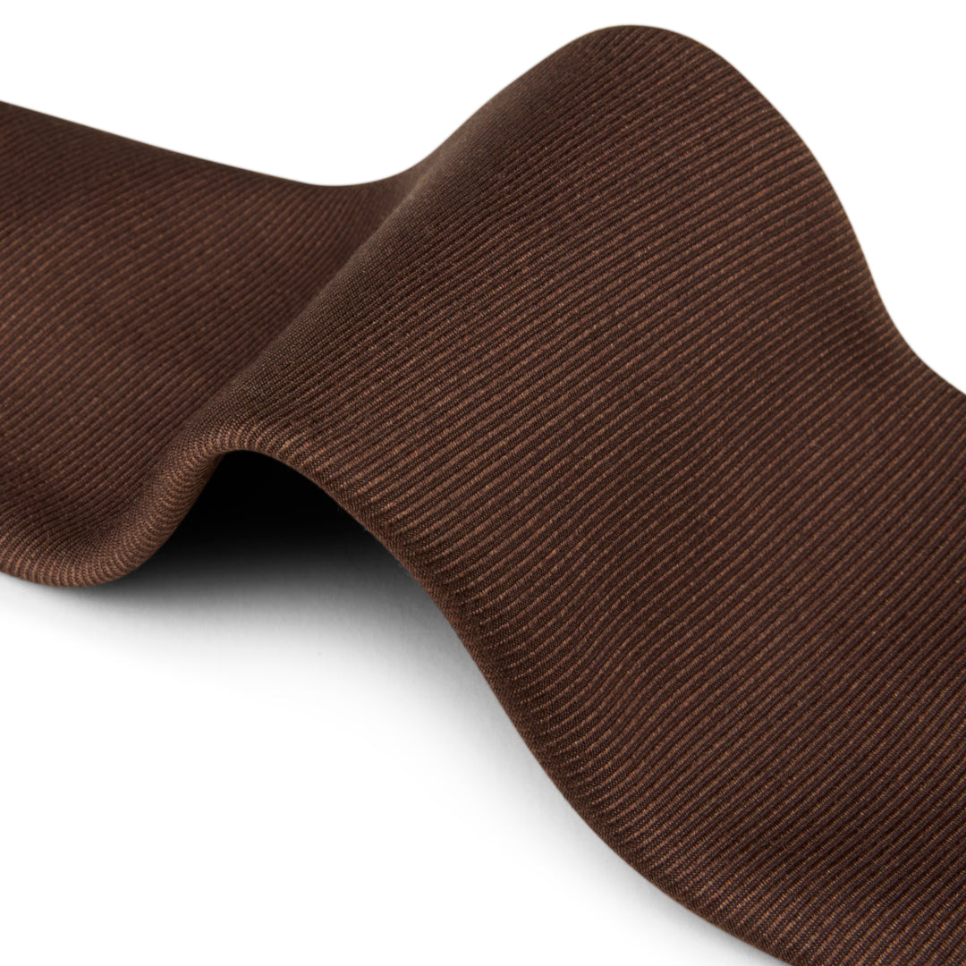 Dark Brown Solid Silk Tie - Stenströms