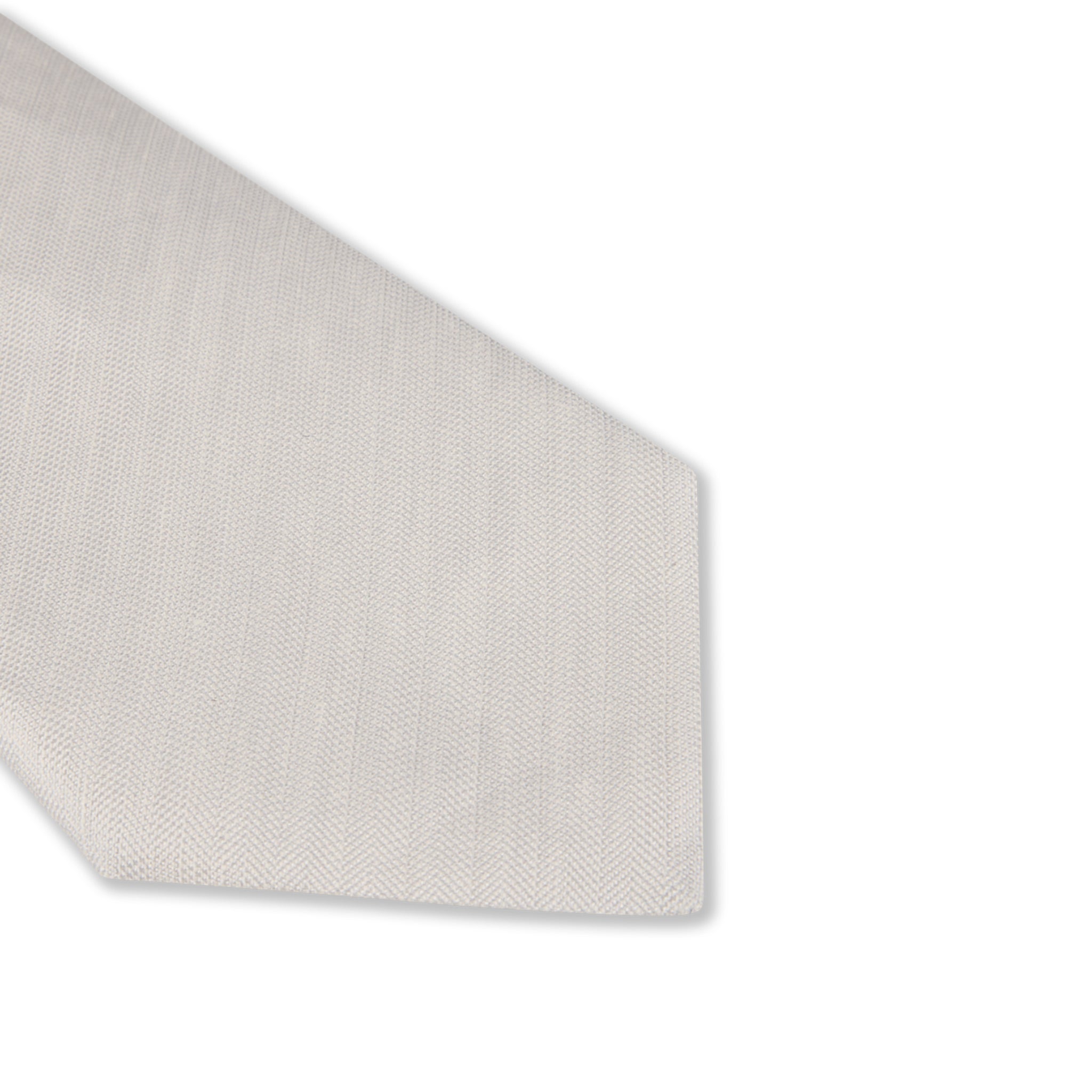 Off-White Woven Silk-Linen Tie - Stenströms - Boutique Jacques International