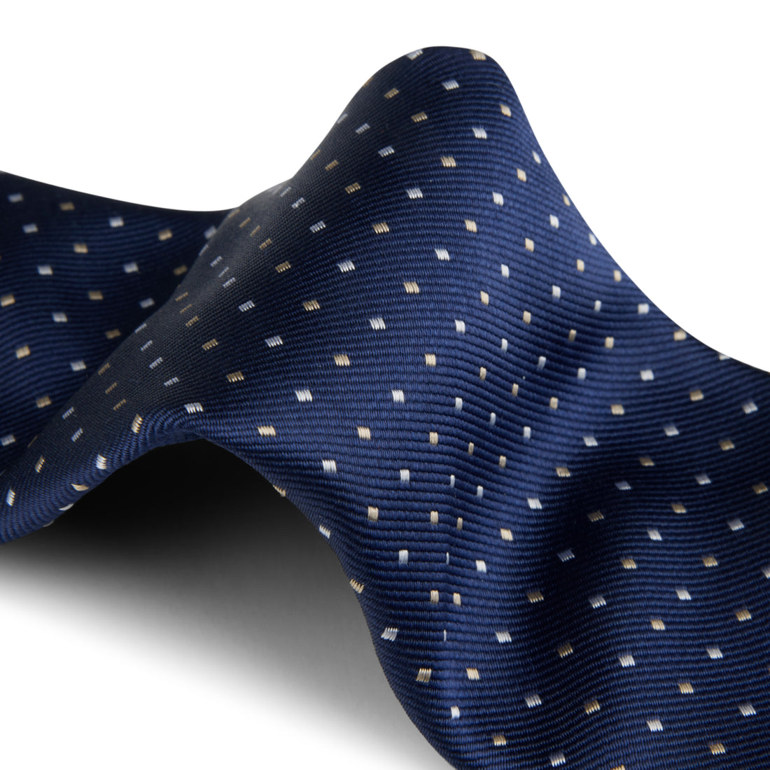 Navy Blue Mini Diamond Pattern Silk Tie - Stenströms