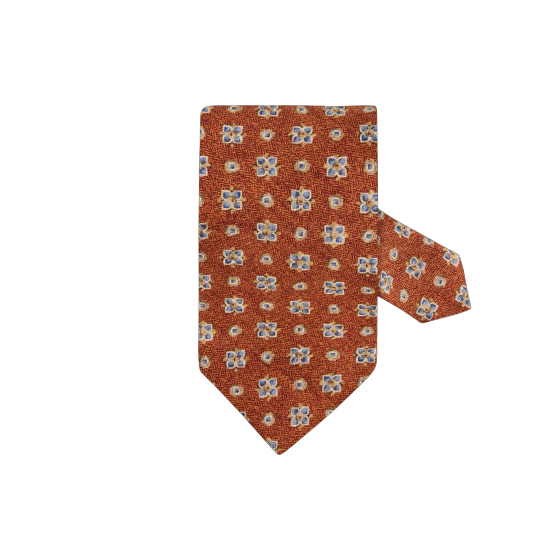 Rusty Orange Patterned Silk Tie - Stenströms