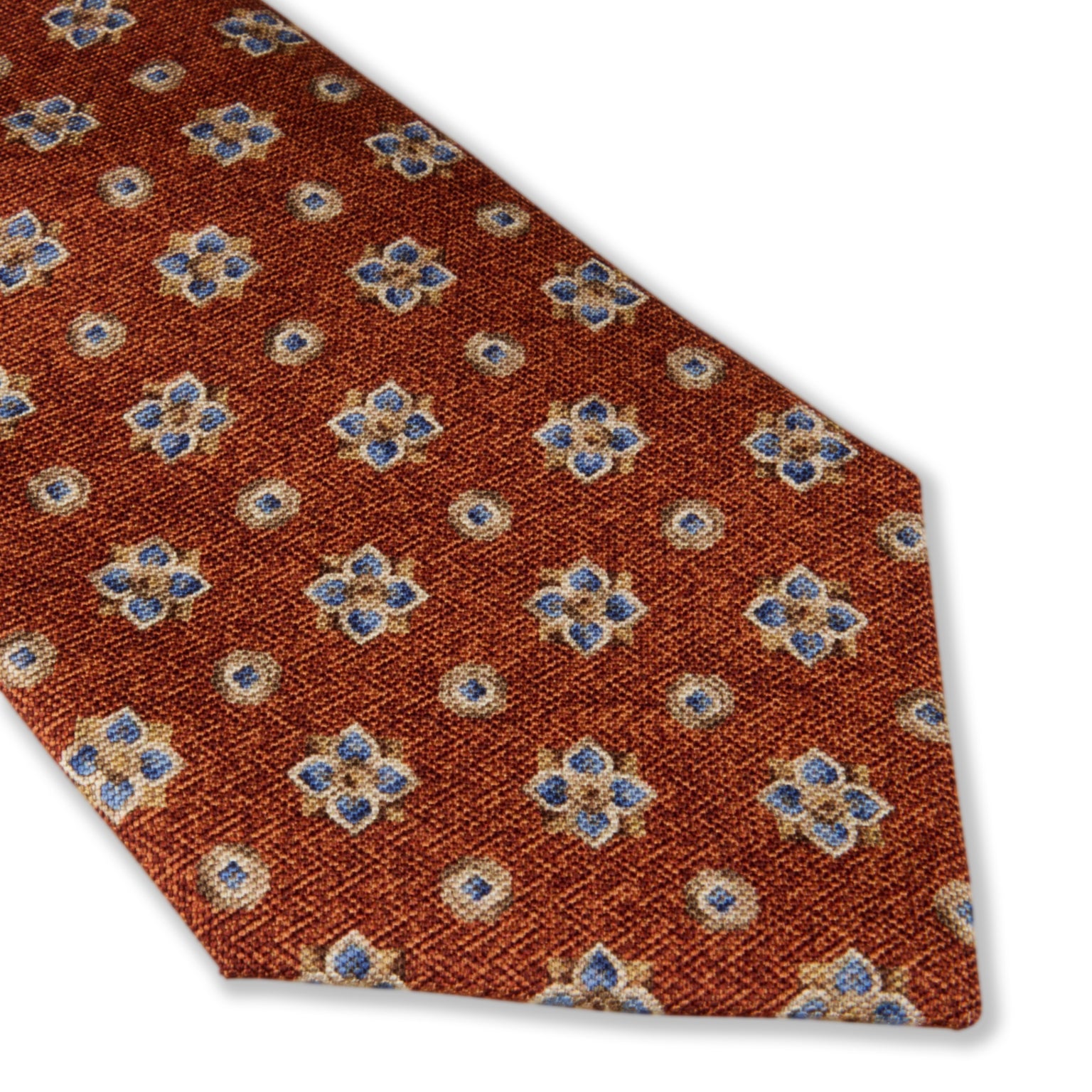 Rusty Orange Patterned Silk Tie - Stenströms