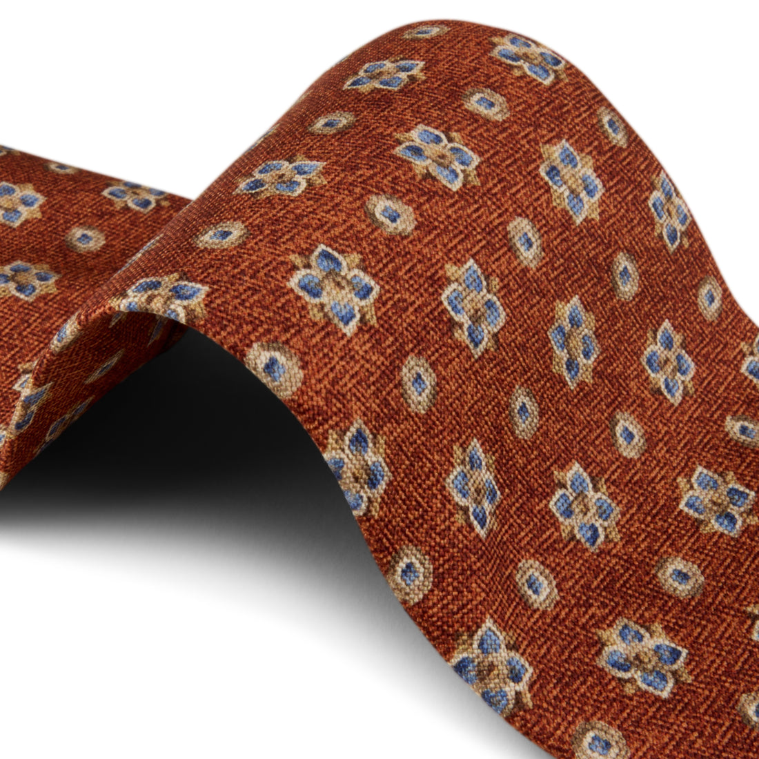 Rusty Orange Patterned Silk Tie - Stenströms