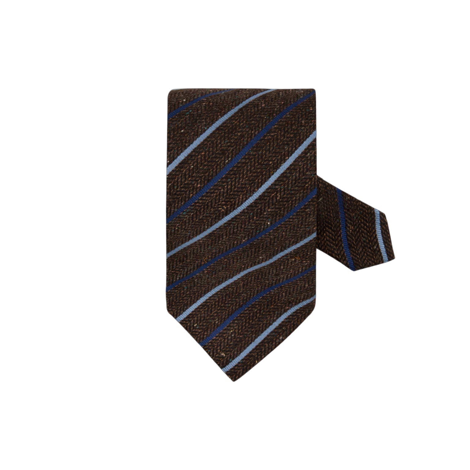 Dark Brown Stripe Silk Tie - Stenströms