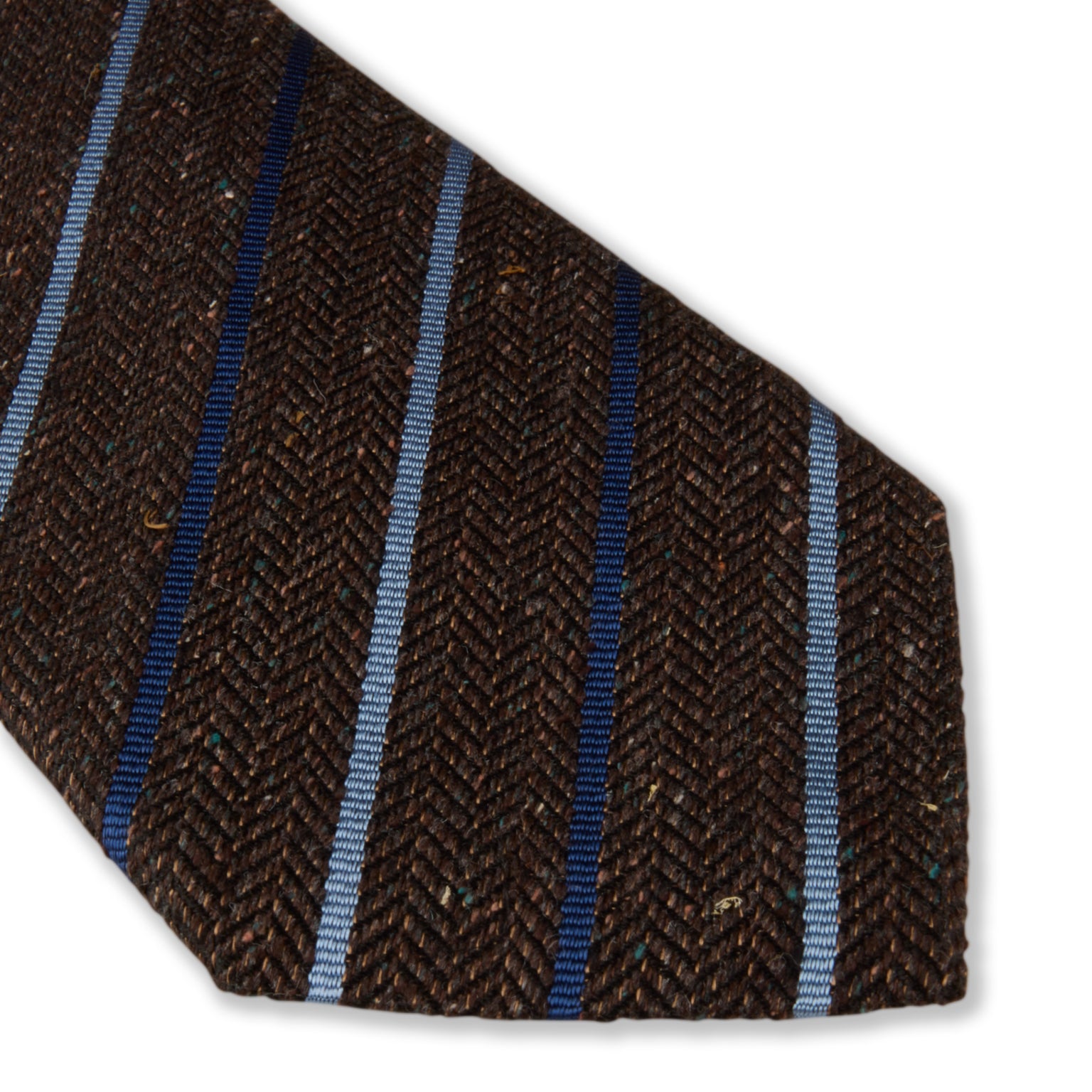 Dark Brown Stripe Silk Tie - Stenströms
