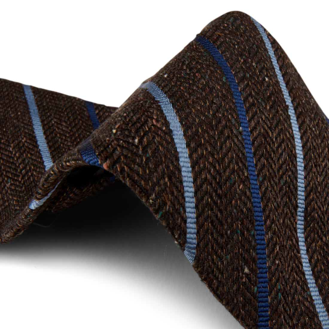 Dark Brown Stripe Silk Tie - Stenströms