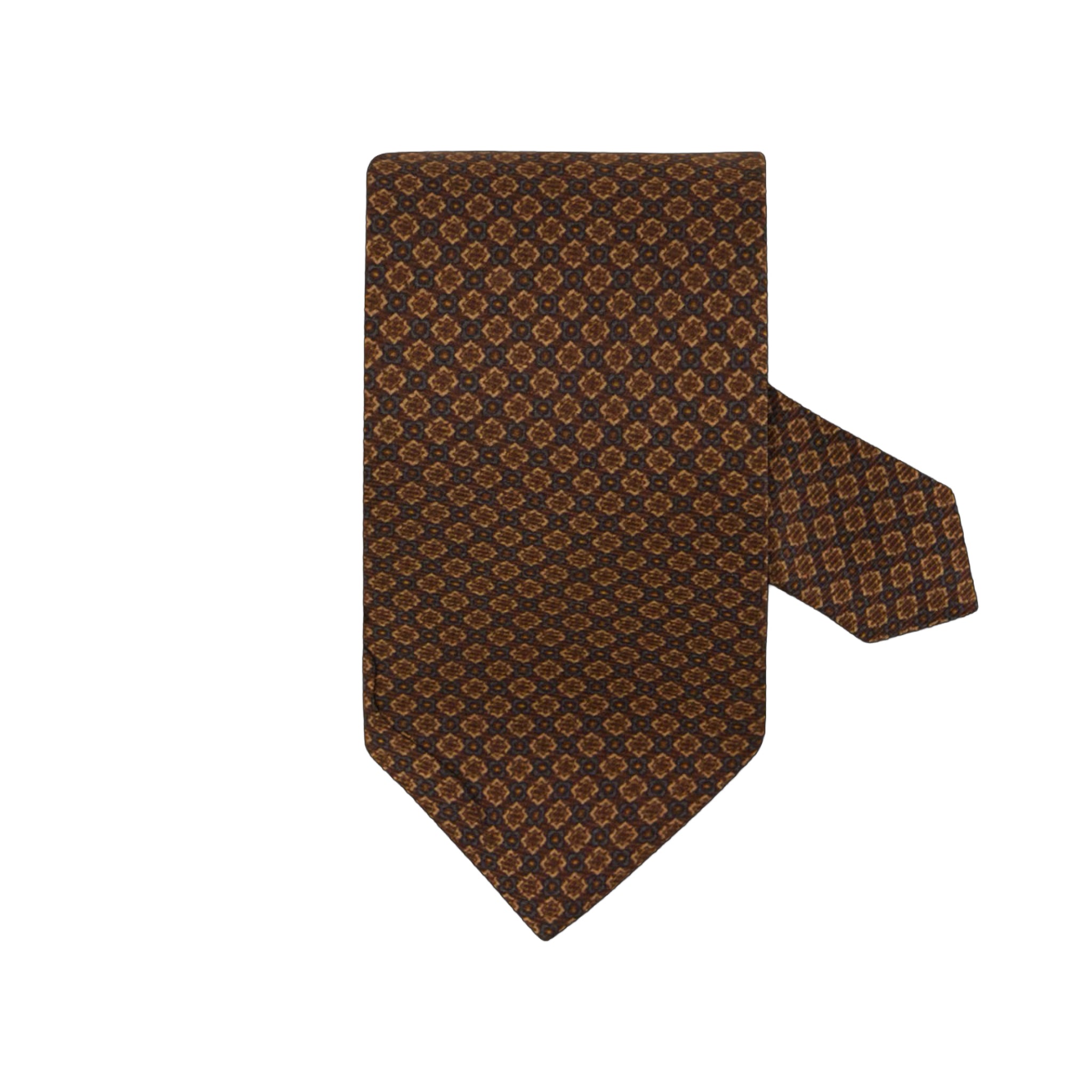Brown Micro Pattern Silk Tie - Stenströms