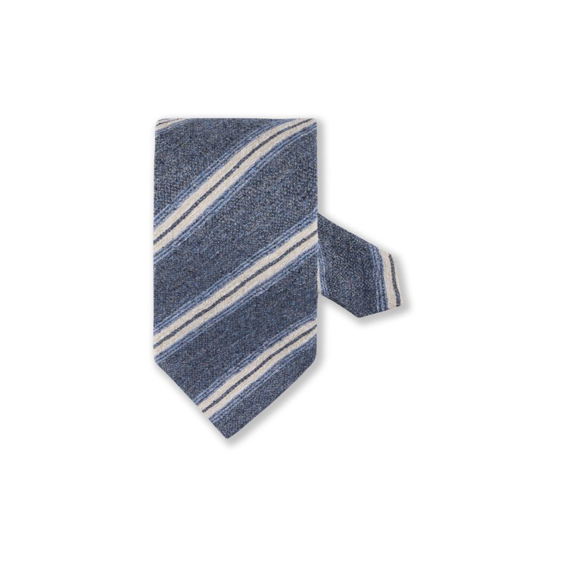 Blue Striped Pattern Silk Tie - Stenströms