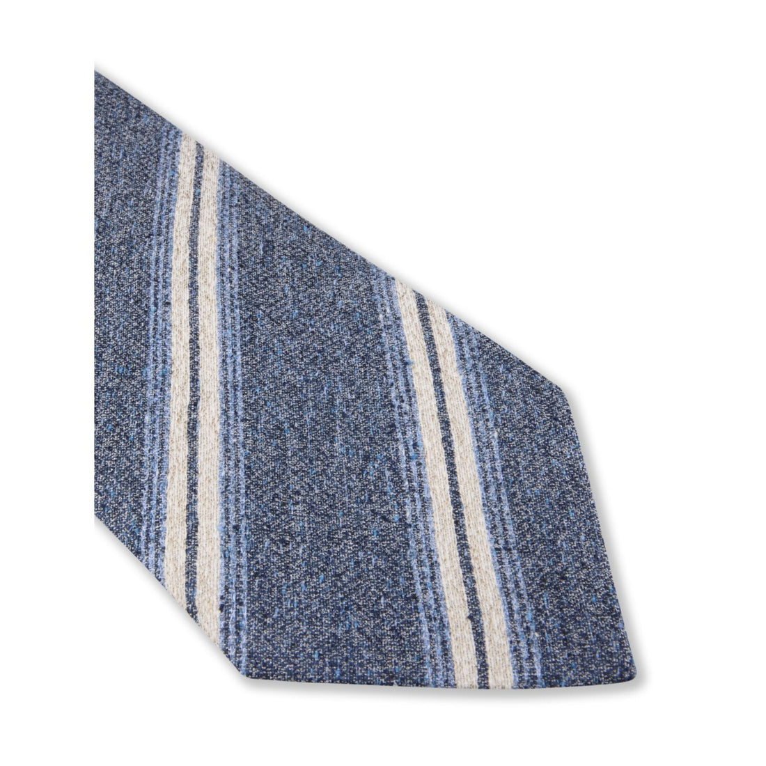 Blue Striped Pattern Silk Tie - Stenströms