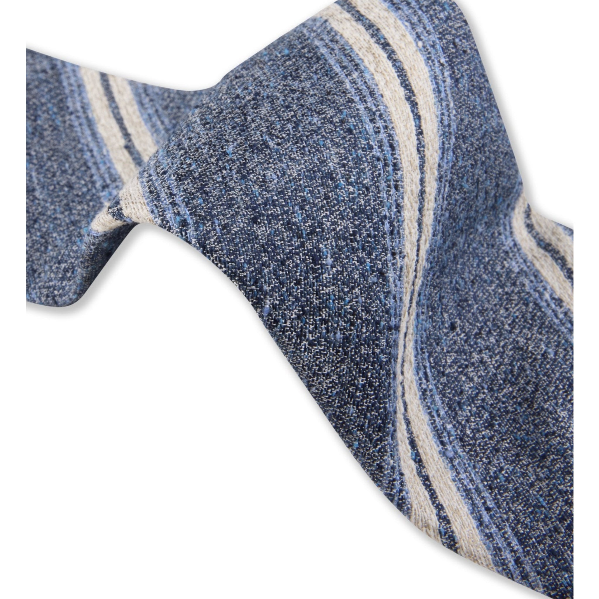 Blue Striped Pattern Silk Tie - Stenströms