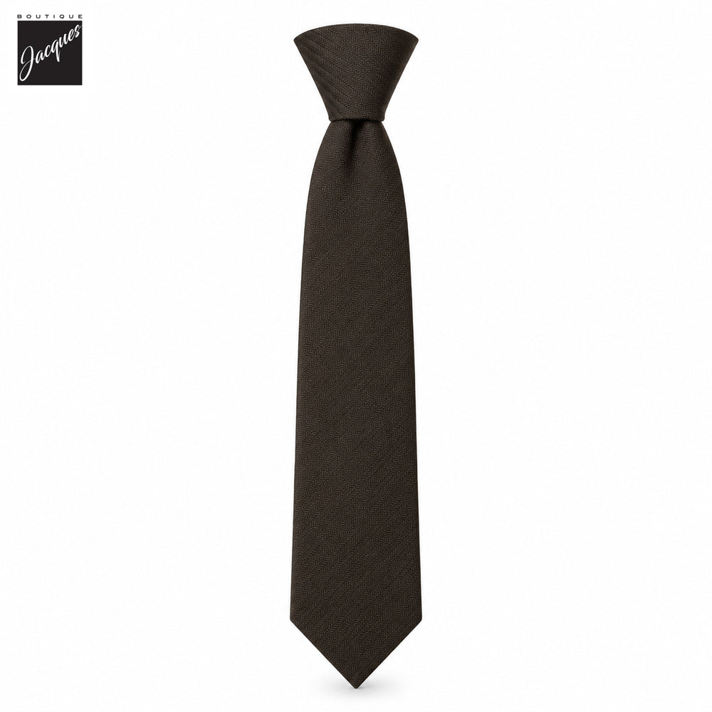 Dark Brown Woven Silk-Linen Tie - Stenströms - Boutique Jacques International