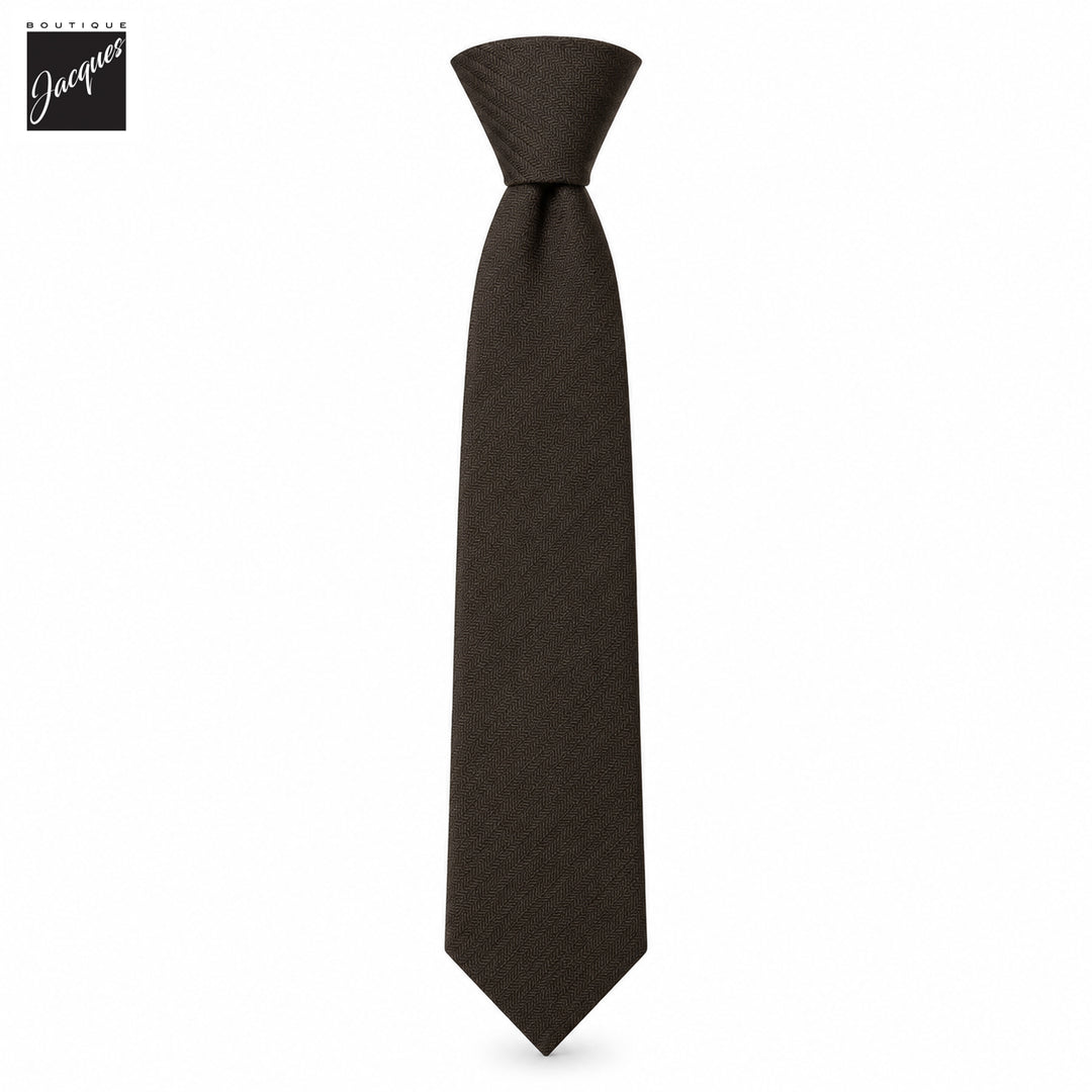 Dark Brown Woven Silk-Linen Tie - Stenströms - Boutique Jacques International