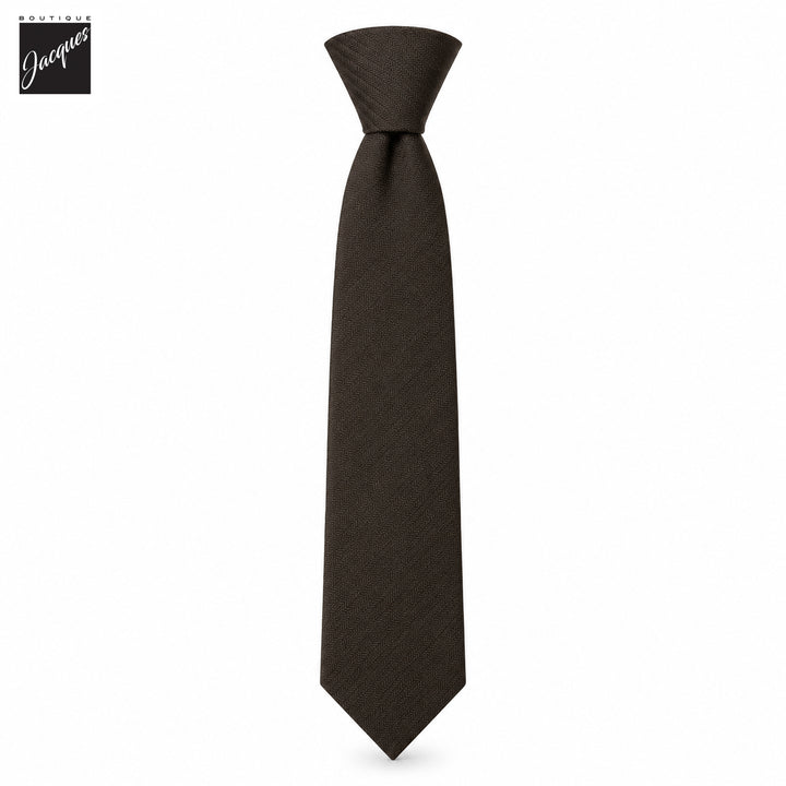 Dark Brown Woven Silk-Linen Tie - Stenströms - Boutique Jacques International