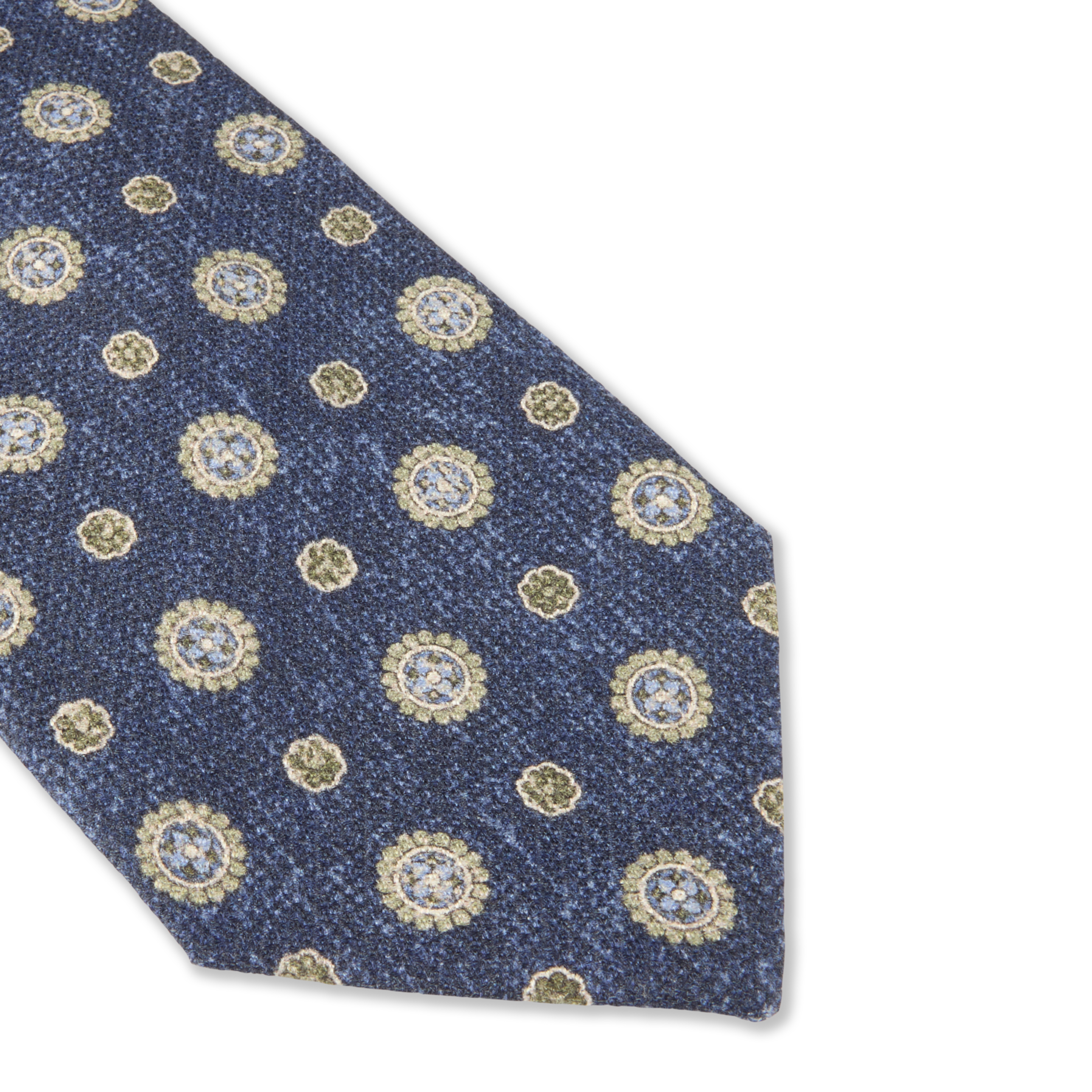 Cravate en soie bleu marine motif mini-losanges - Stenströms