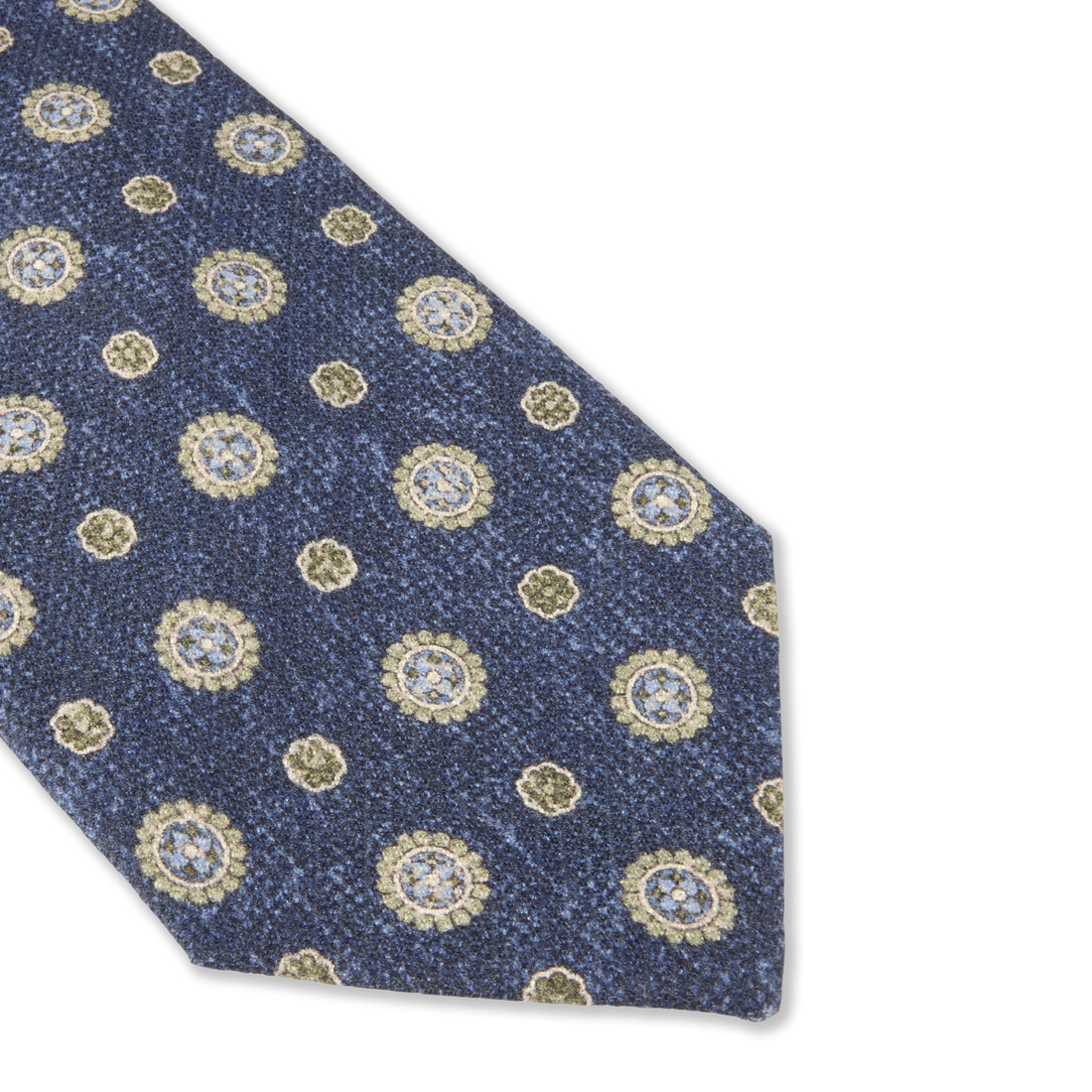 Cravate en soie bleu marine motif mini-losanges - Stenströms